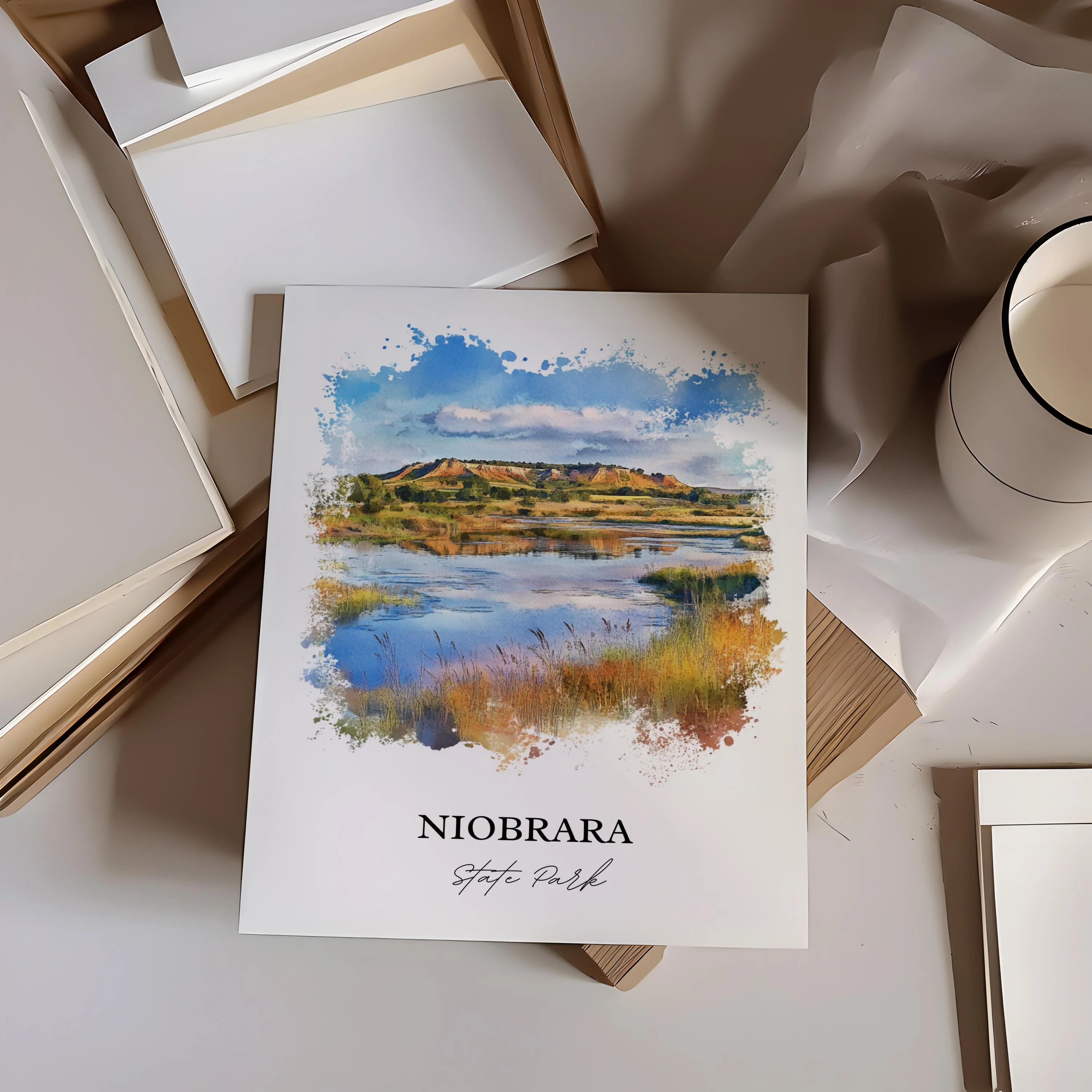 Niobrara State Park, USA – Watercolor Art Print - Image 5