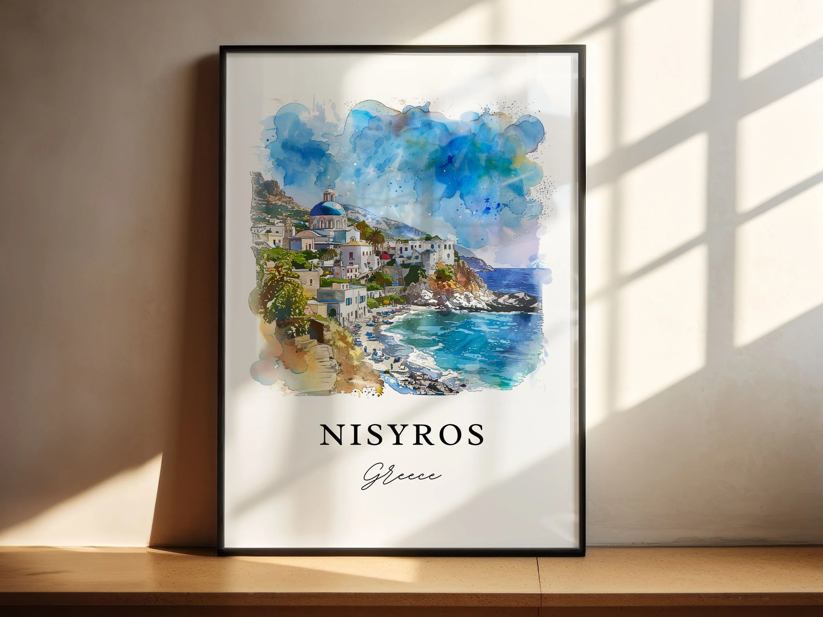 Nisyros, Greece – Watercolor Art Print - Image 4