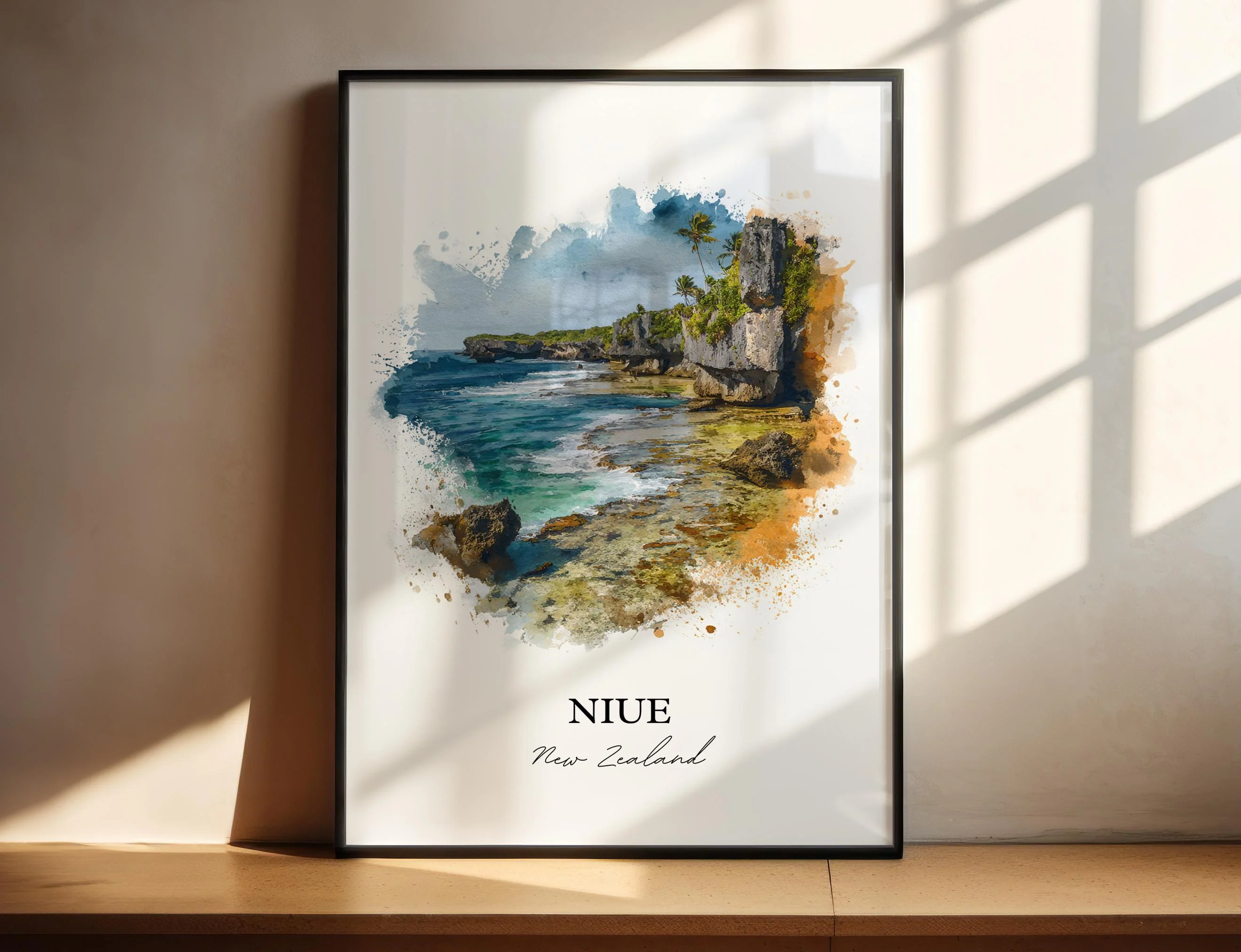 Niue, New Zealand – Watercolor Art Print