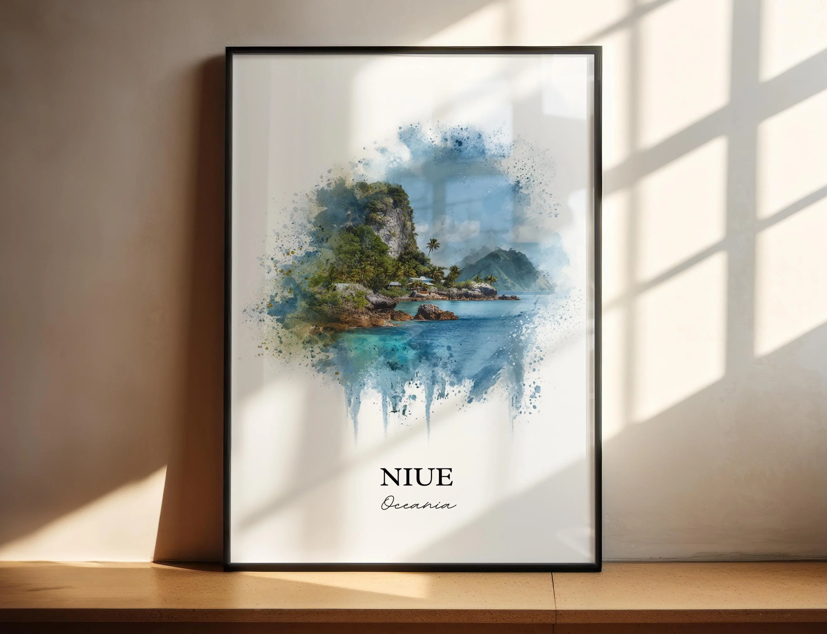 Niue, Niue – Watercolor Art Print