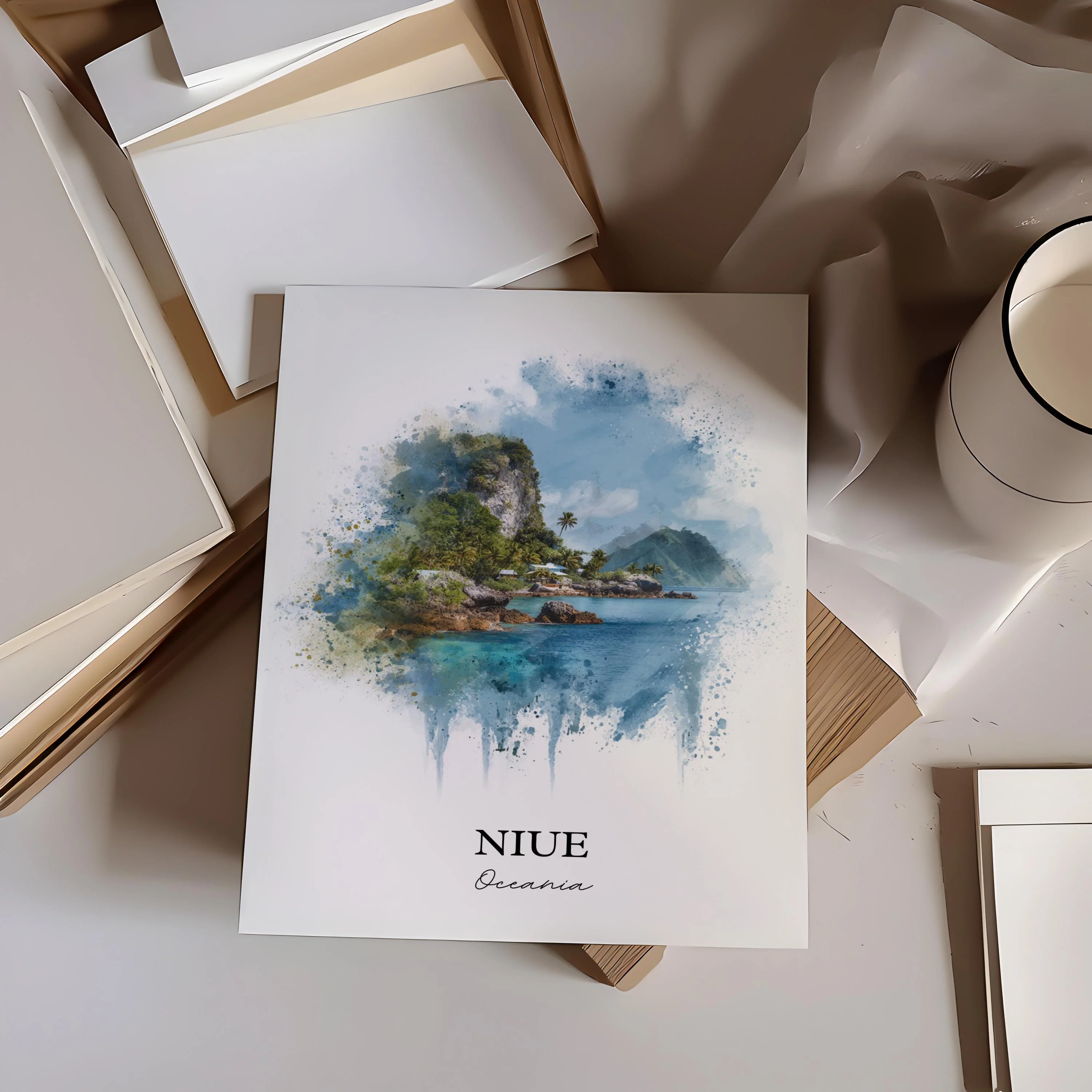 Niue, Niue – Watercolor Art Print - Image 5