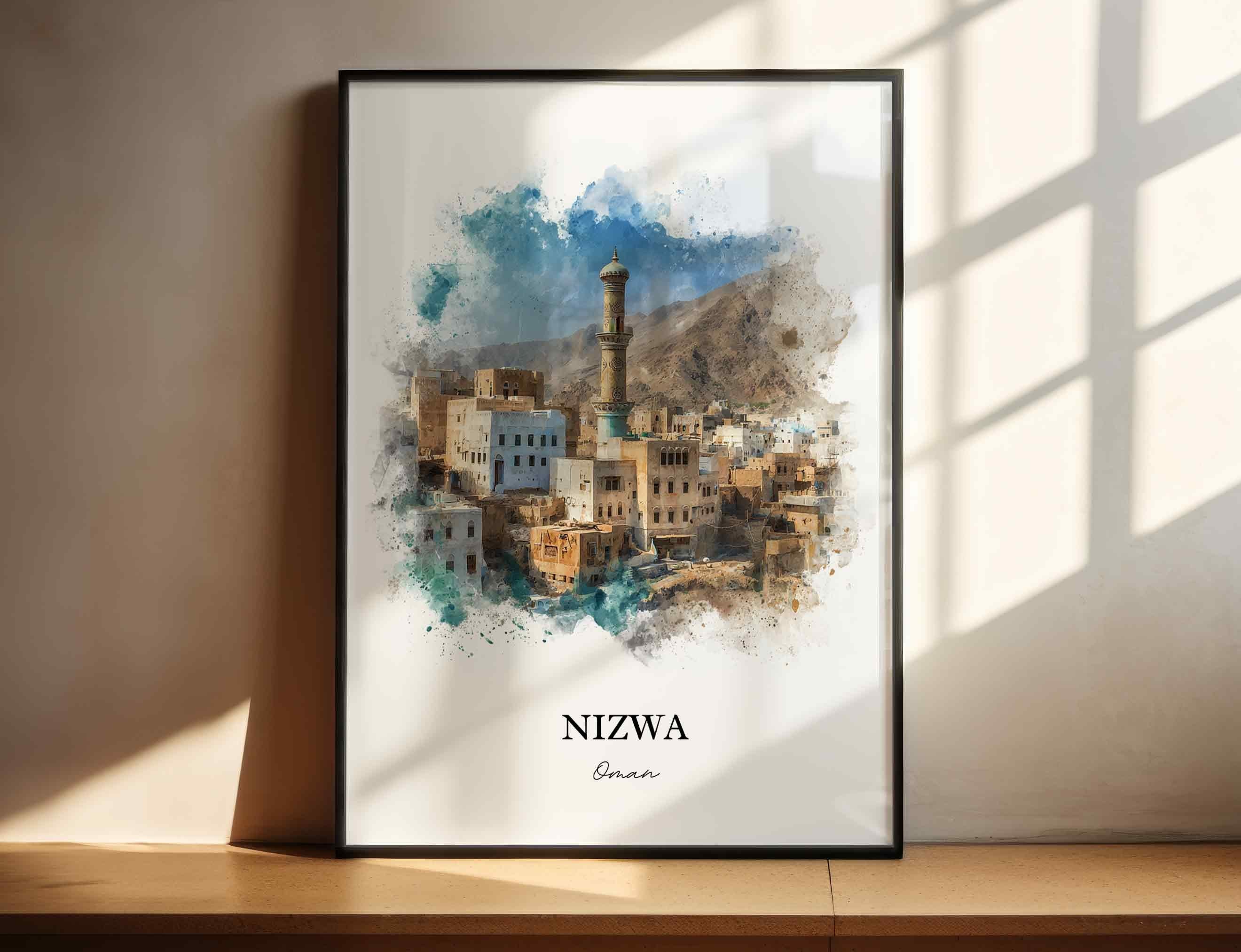 Nizwa, Oman – Watercolor Art Print