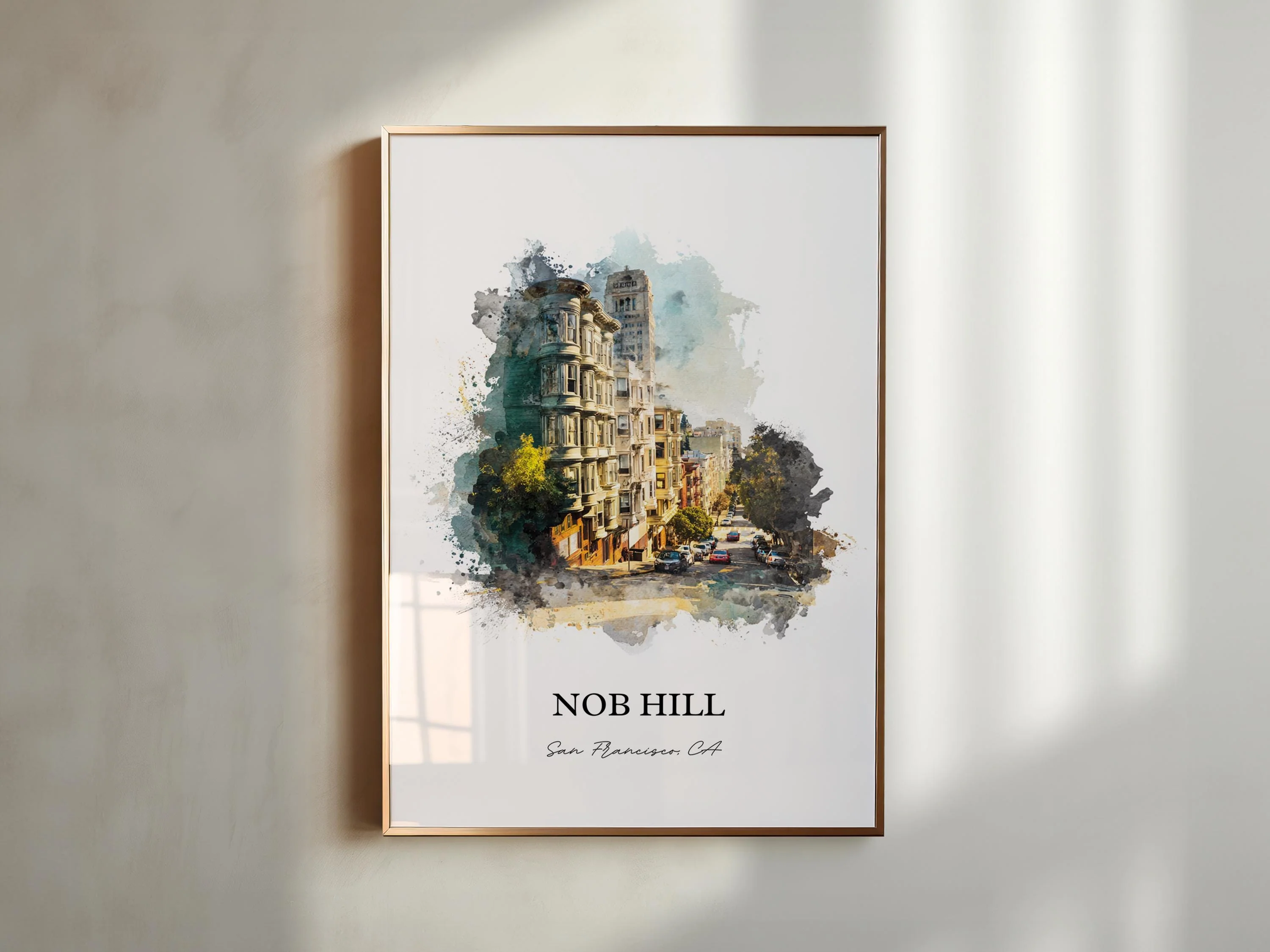 Nob Hill, California – Watercolor Art Print - Image 3