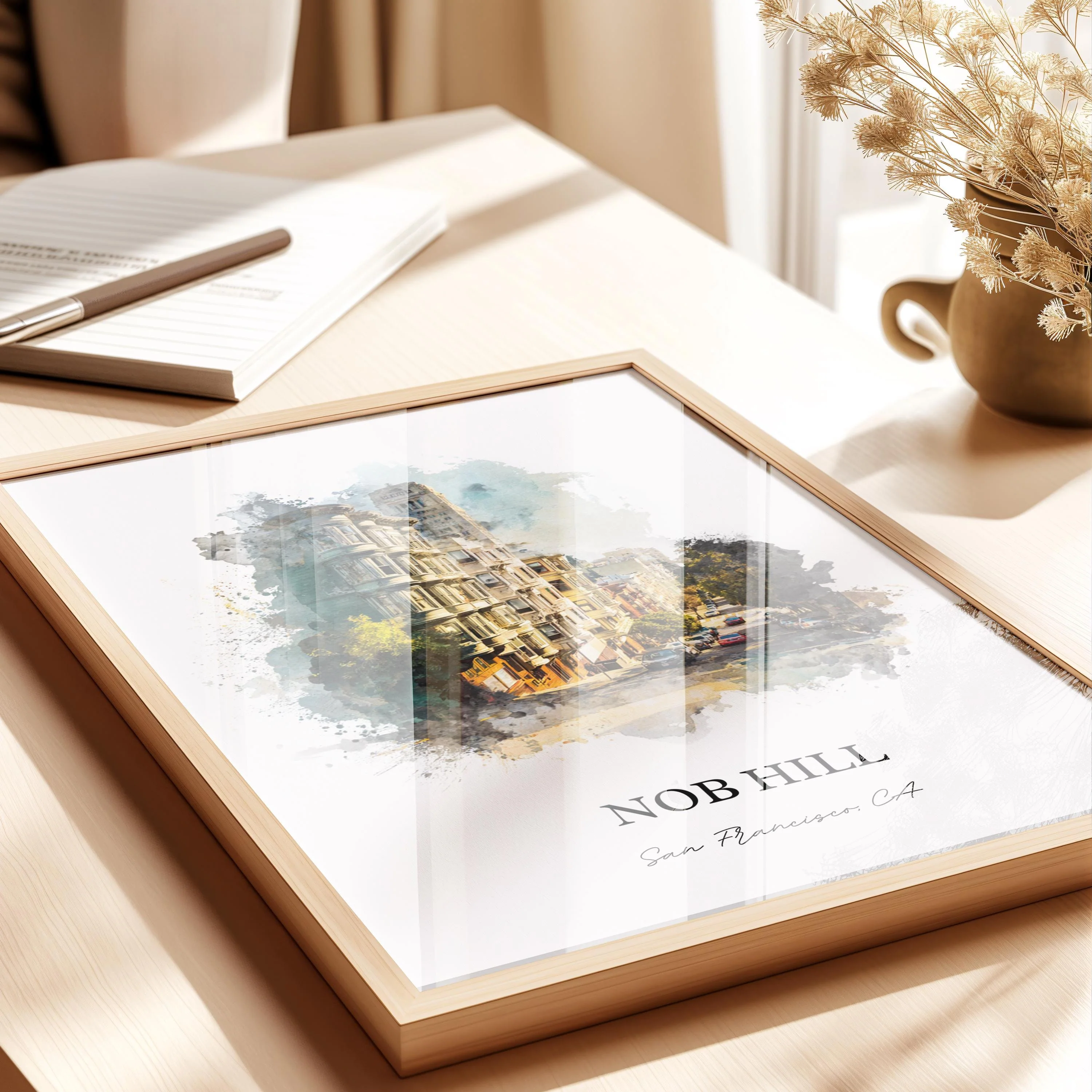 Nob Hill, California – Watercolor Art Print - Image 4