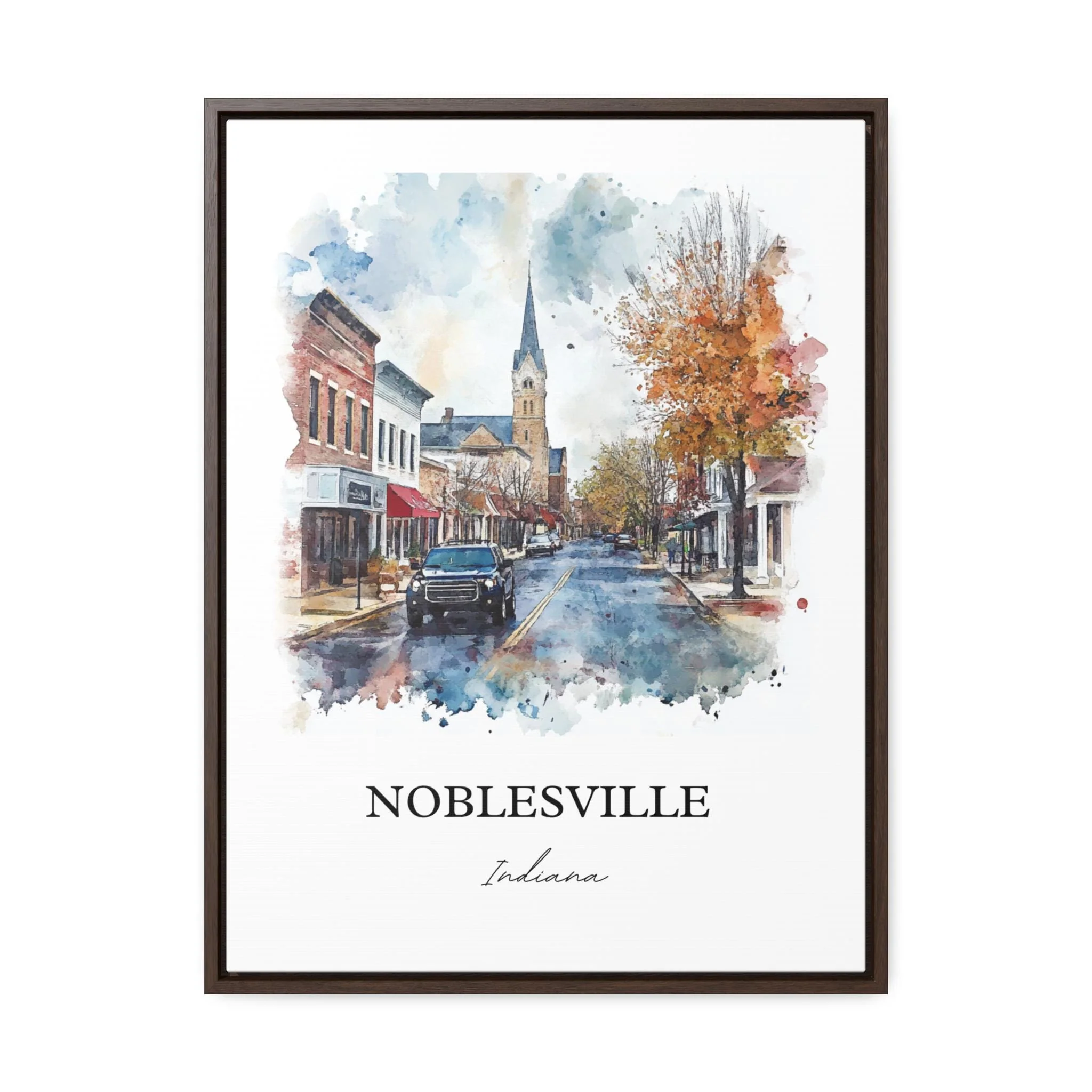 Noblesville, IN, Indiana – Watercolor Art Print - Image 7