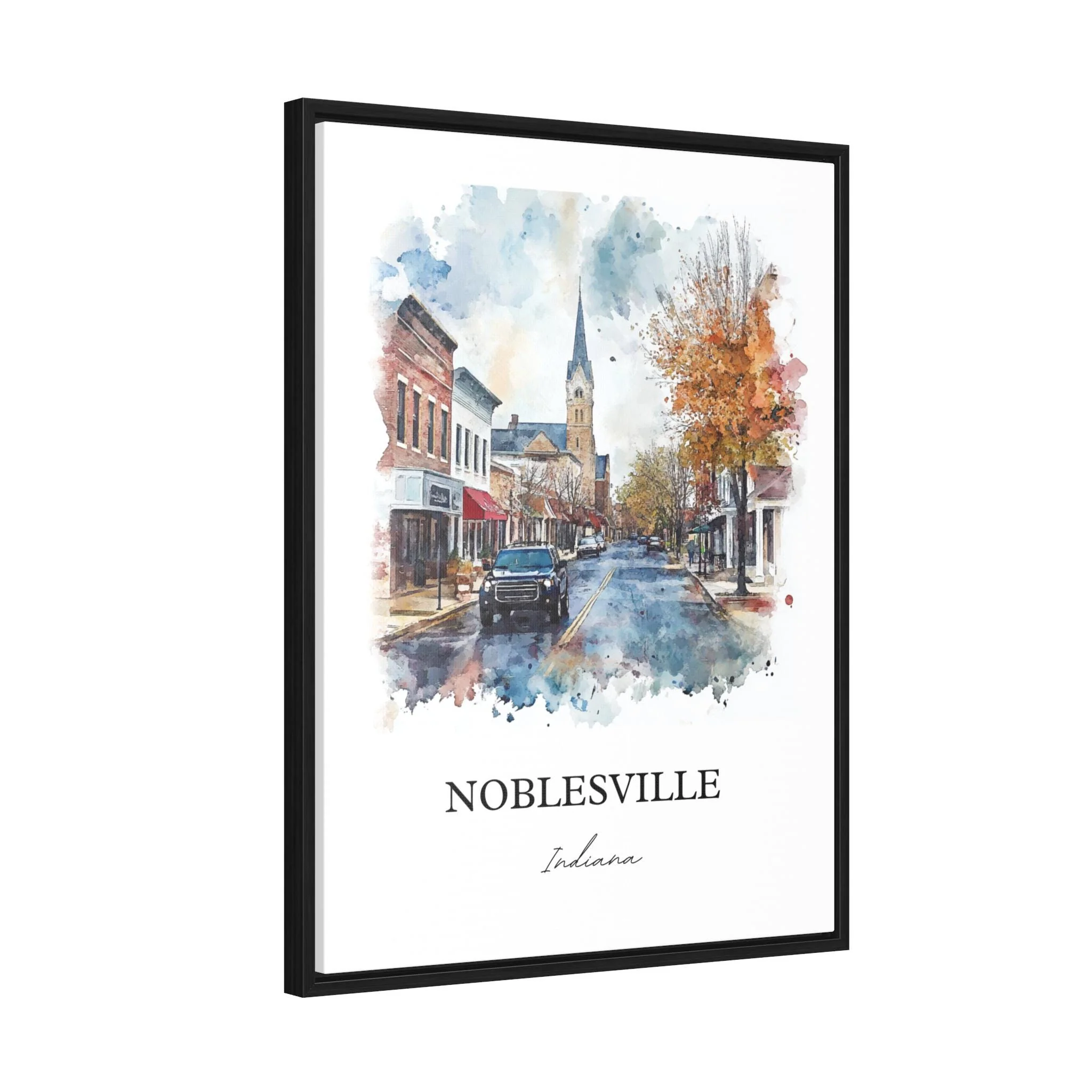 Noblesville, IN, Indiana – Watercolor Art Print - Image 8