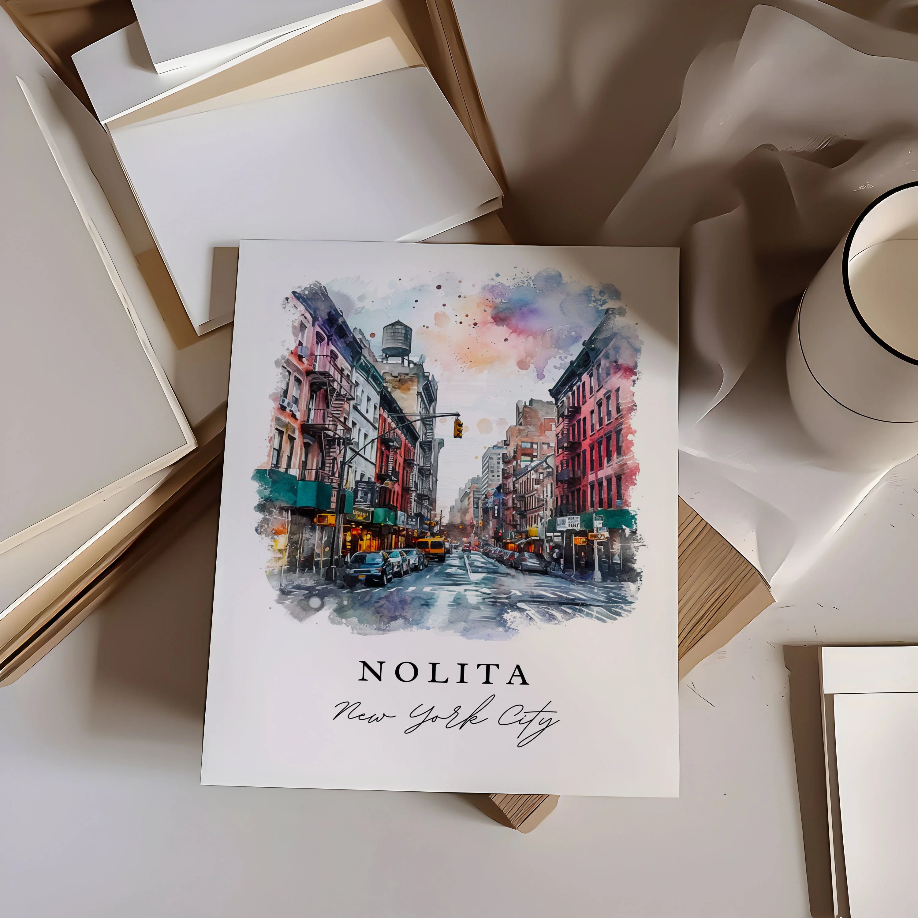 Nolita, NYC – Watercolor Art Print - Image 2