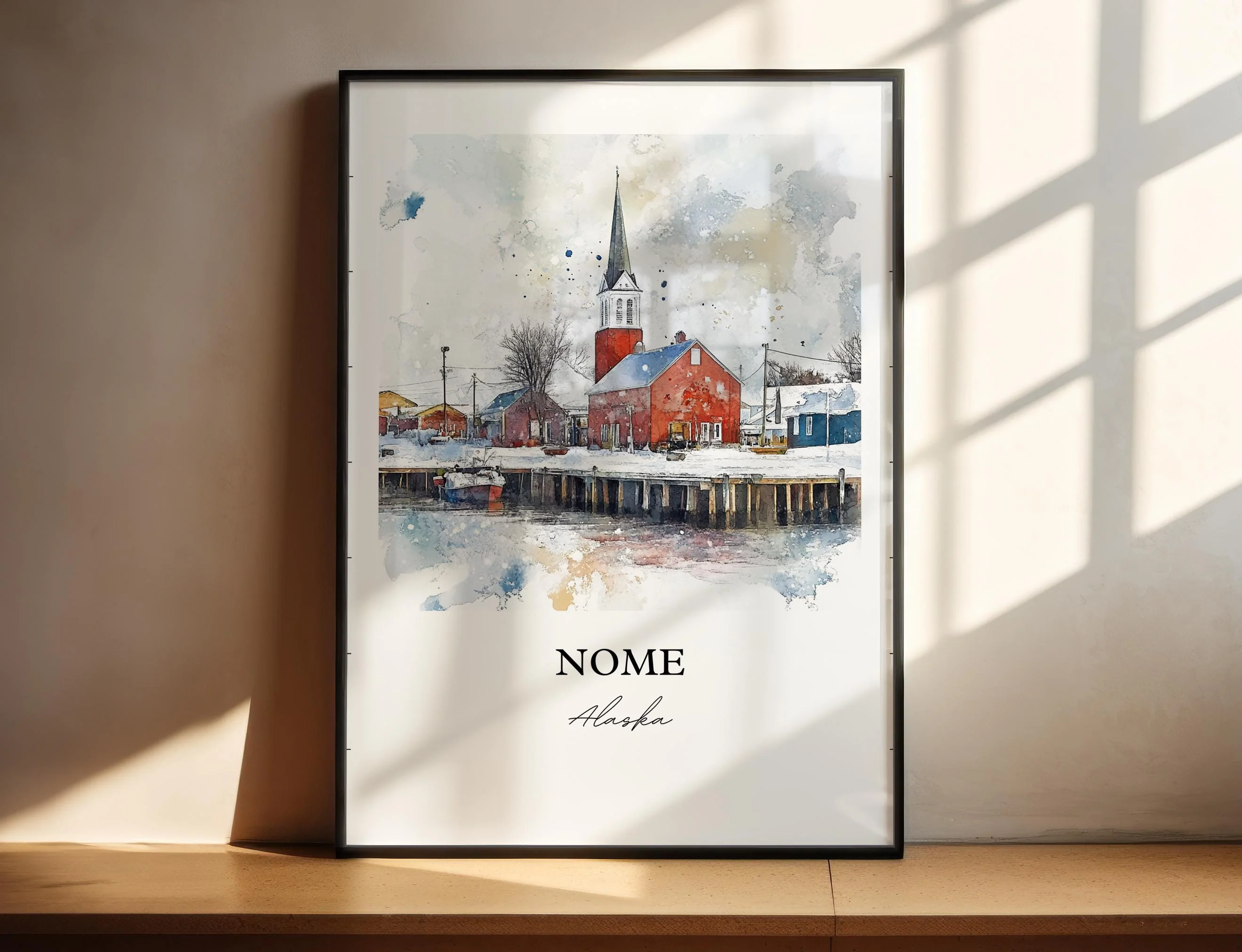 Nome, Alaska Watercolor Art Print