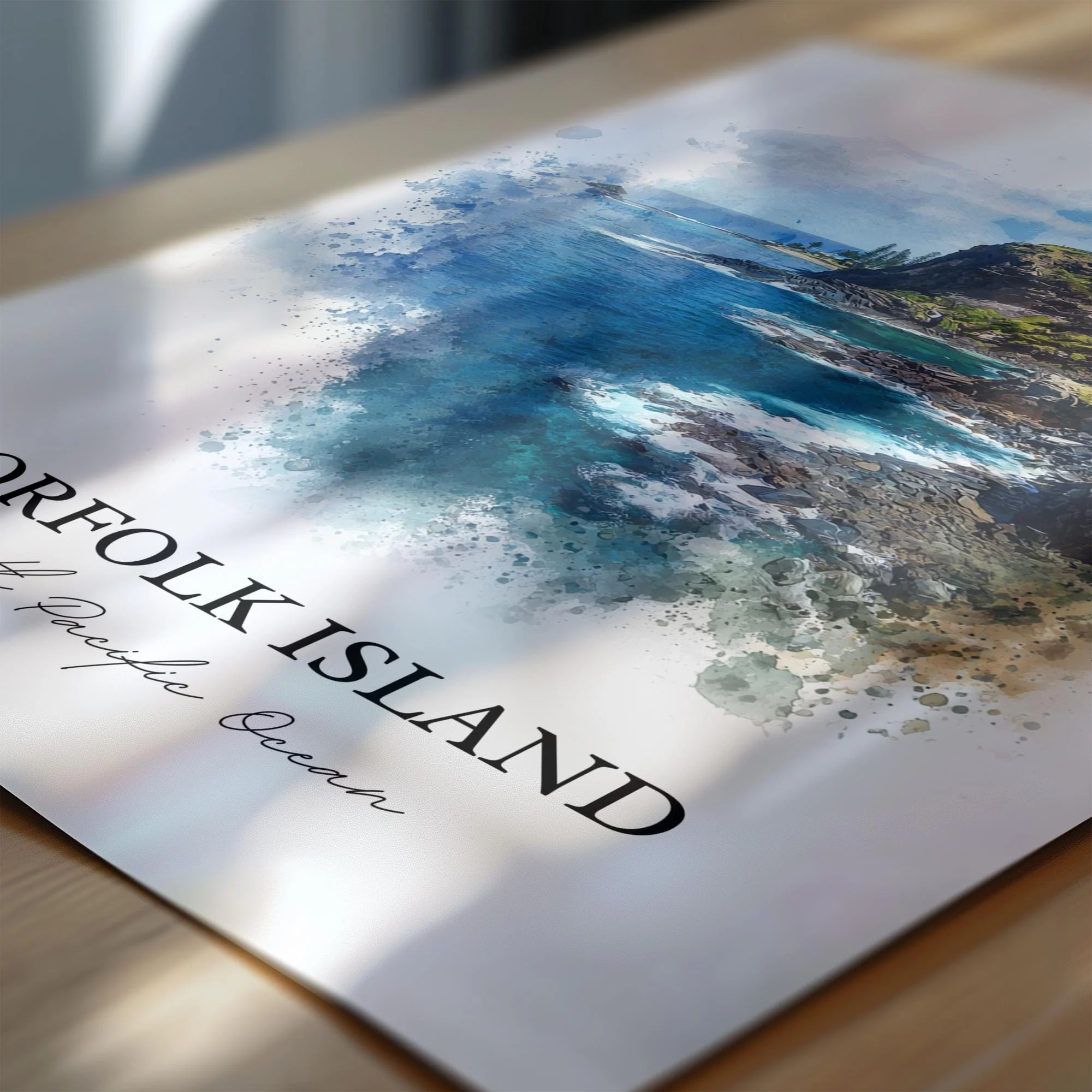 Norfolk Island, Oceania – Watercolor Art Print - Image 2