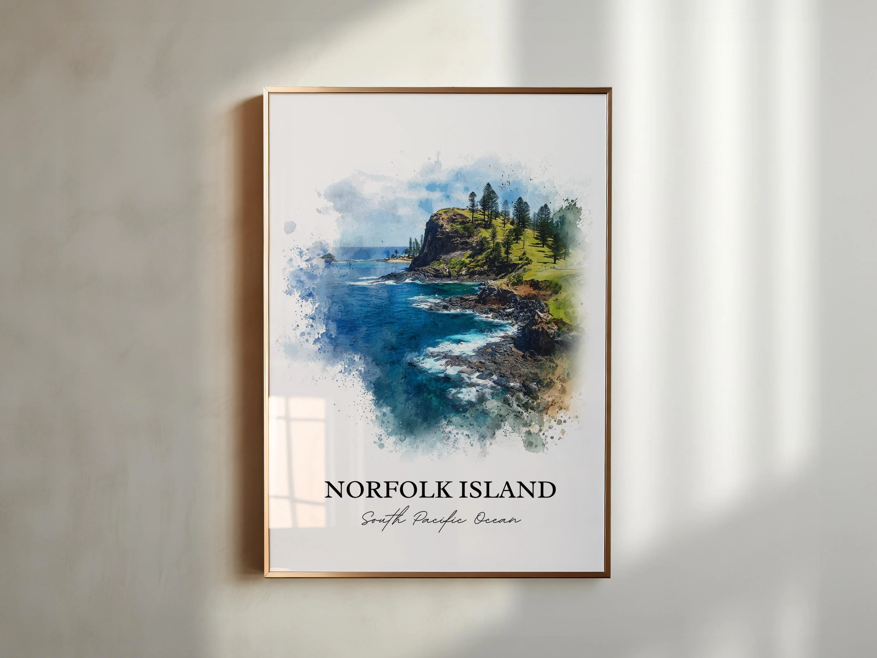 Norfolk Island, Oceania – Watercolor Art Print - Image 4