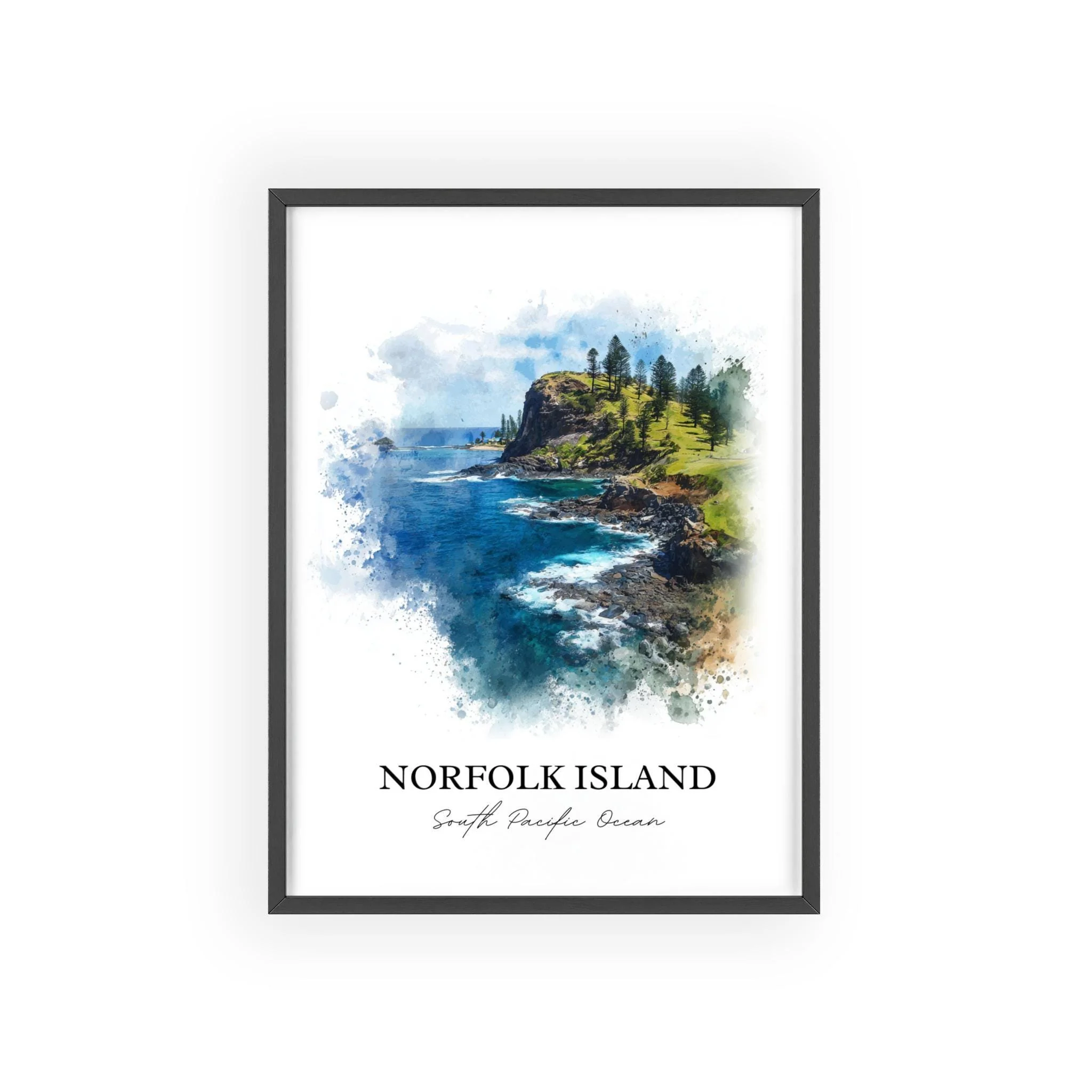 Norfolk Island, Oceania – Watercolor Art Print - Image 7