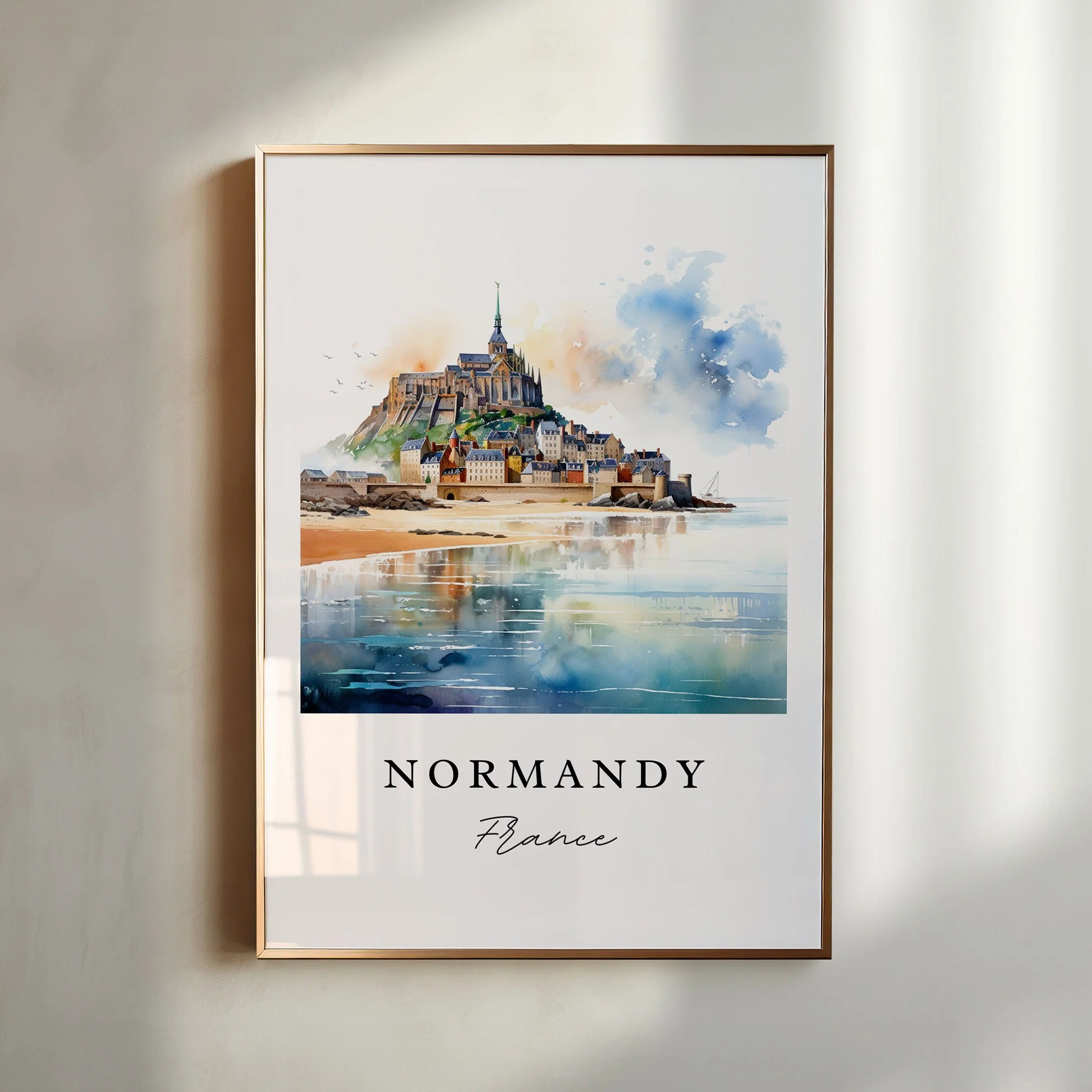 Normandy, France – Watercolor Art Print