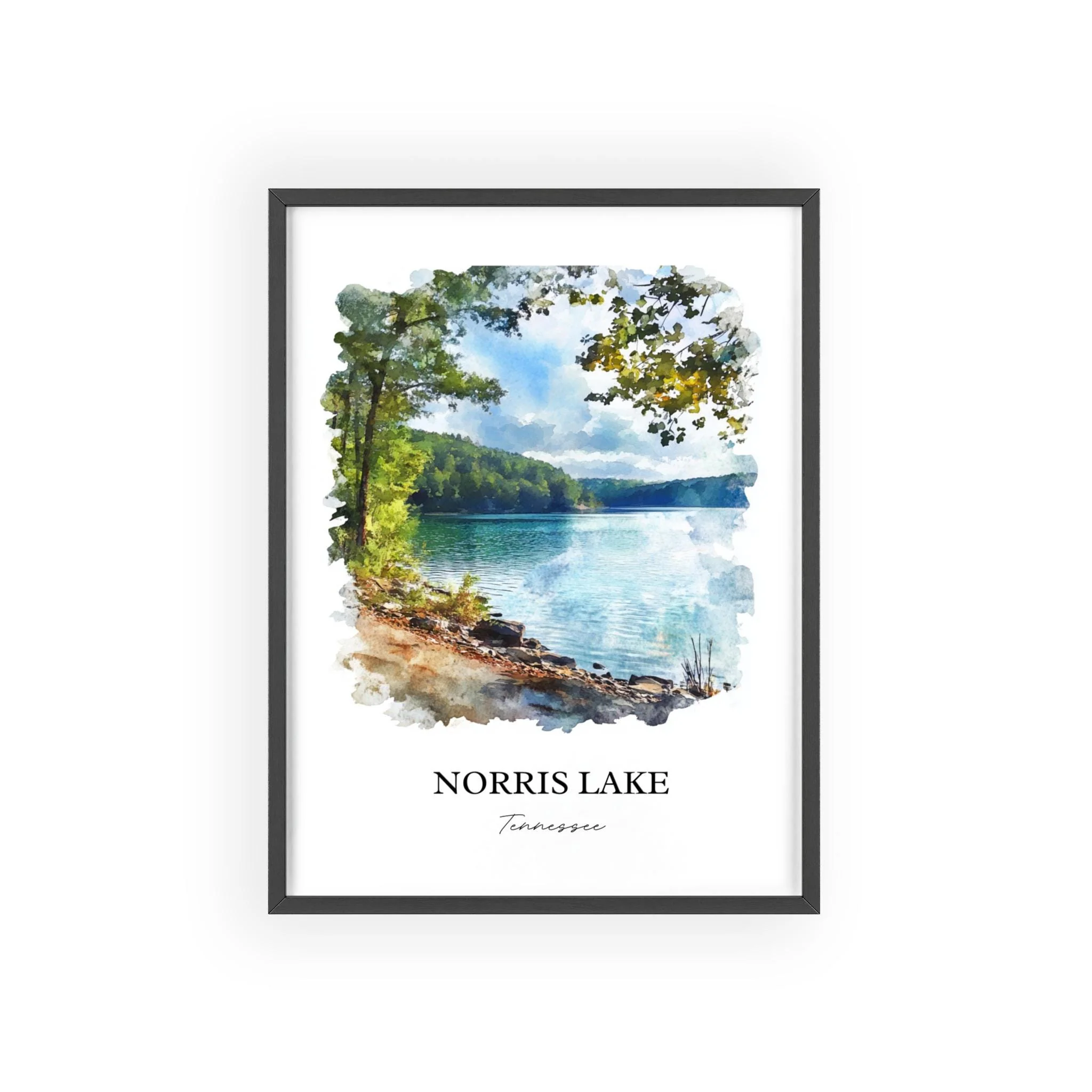 Norris Lake, Tennessee, USA – Watercolor Art Print - Image 7
