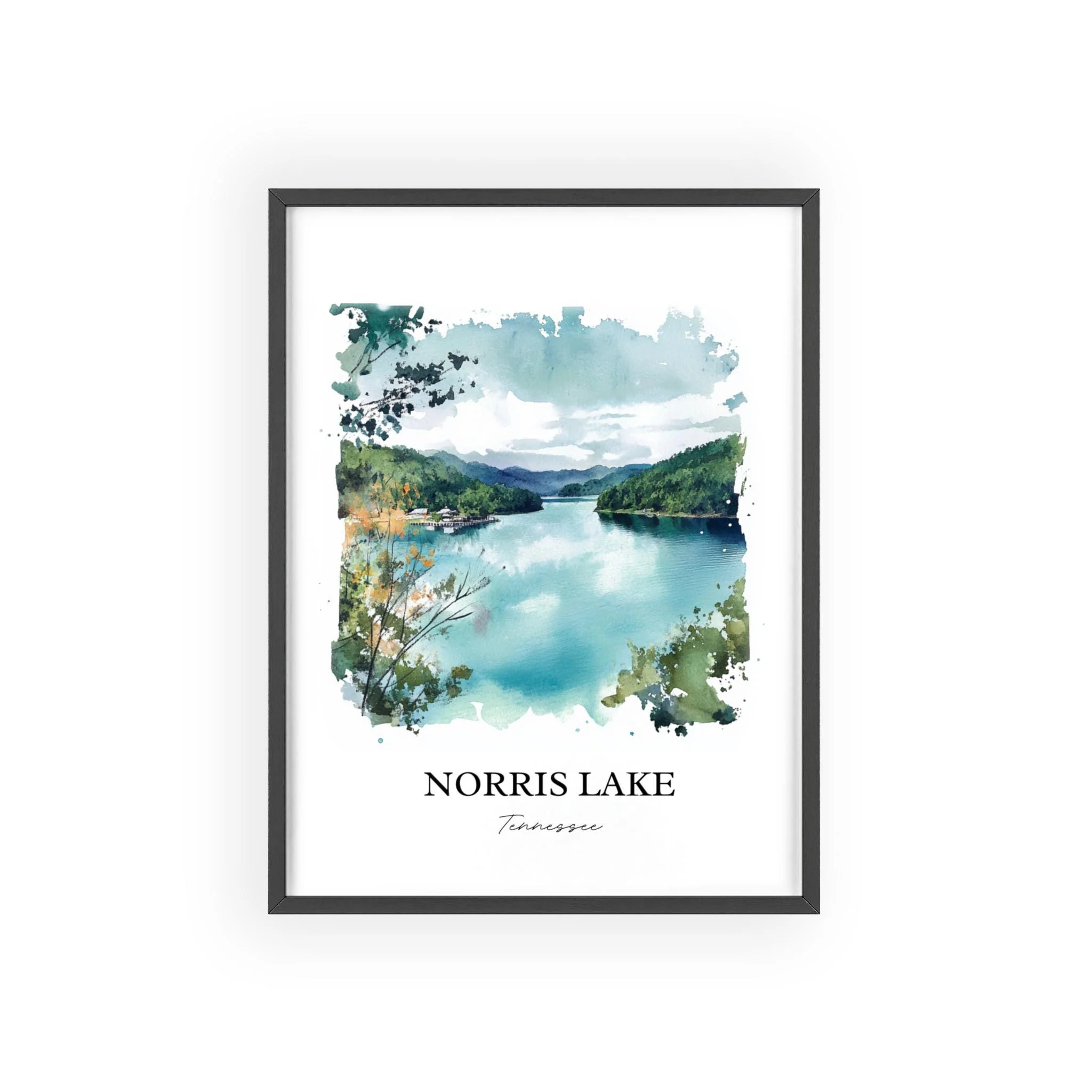 Norris Lake, Tennessee, USA – Watercolor Art Print - Image 7