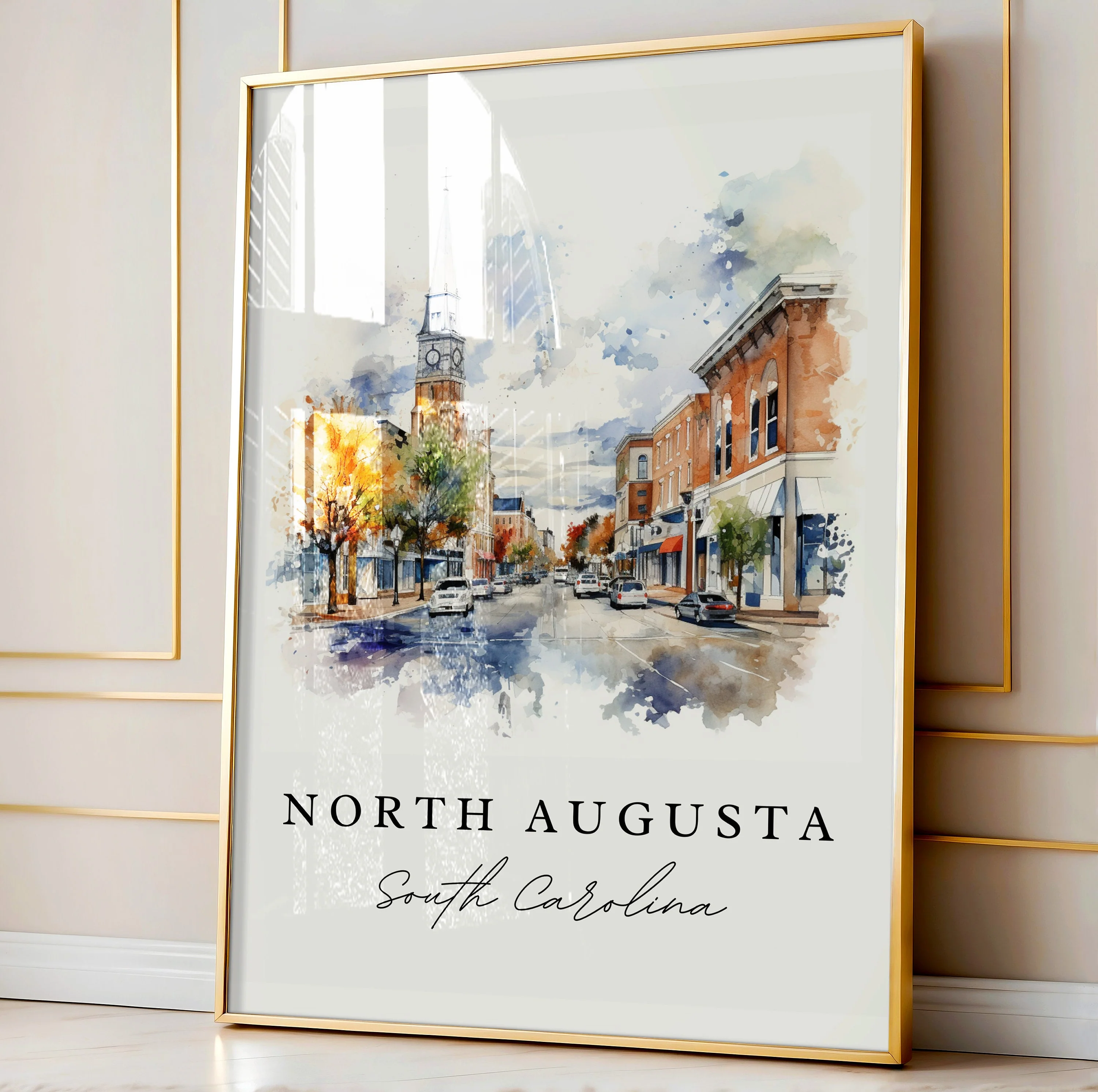 North Augusta, South Carolina – Watercolor Art Print - Image 4