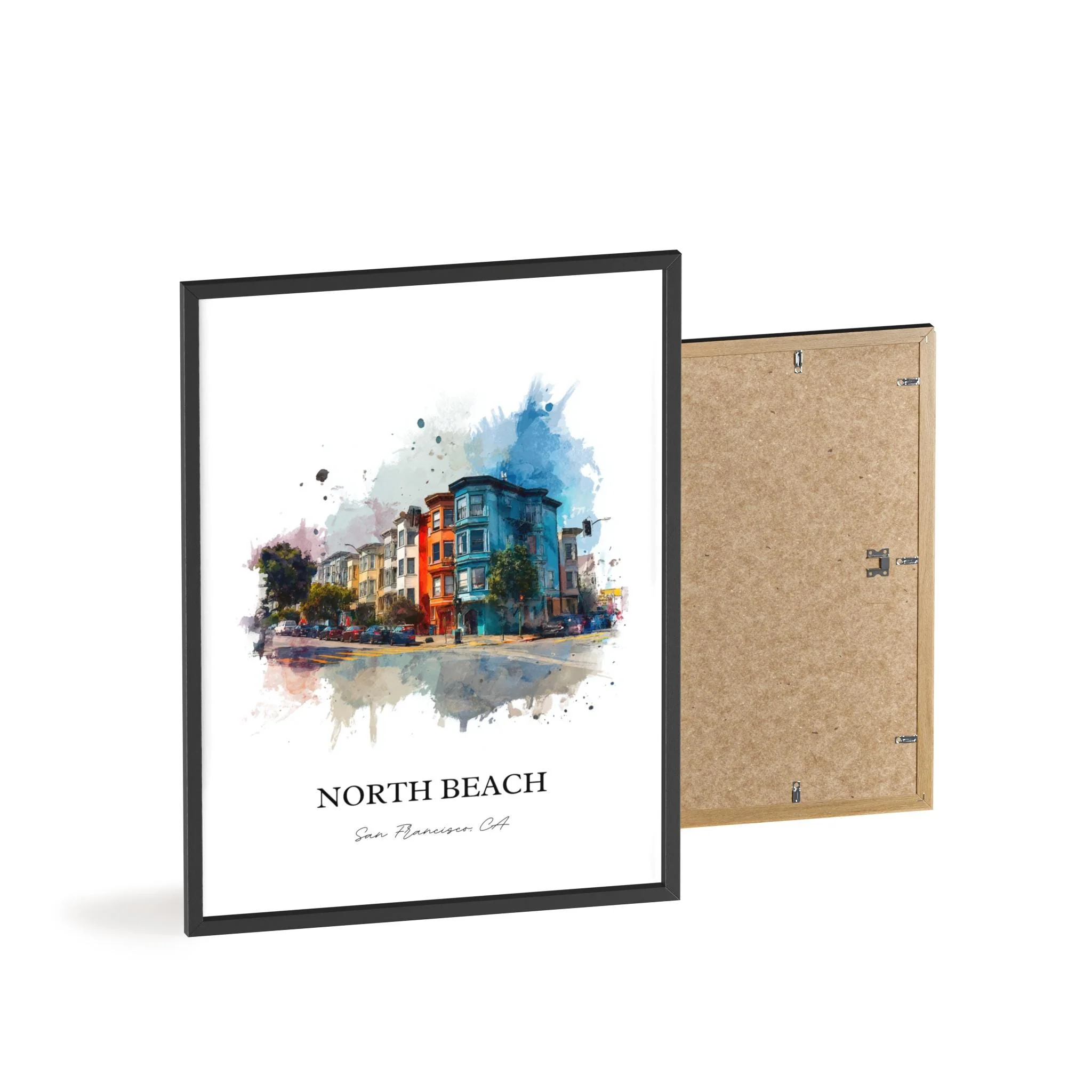 North Beach, California – Watercolor Art Print - Image 10