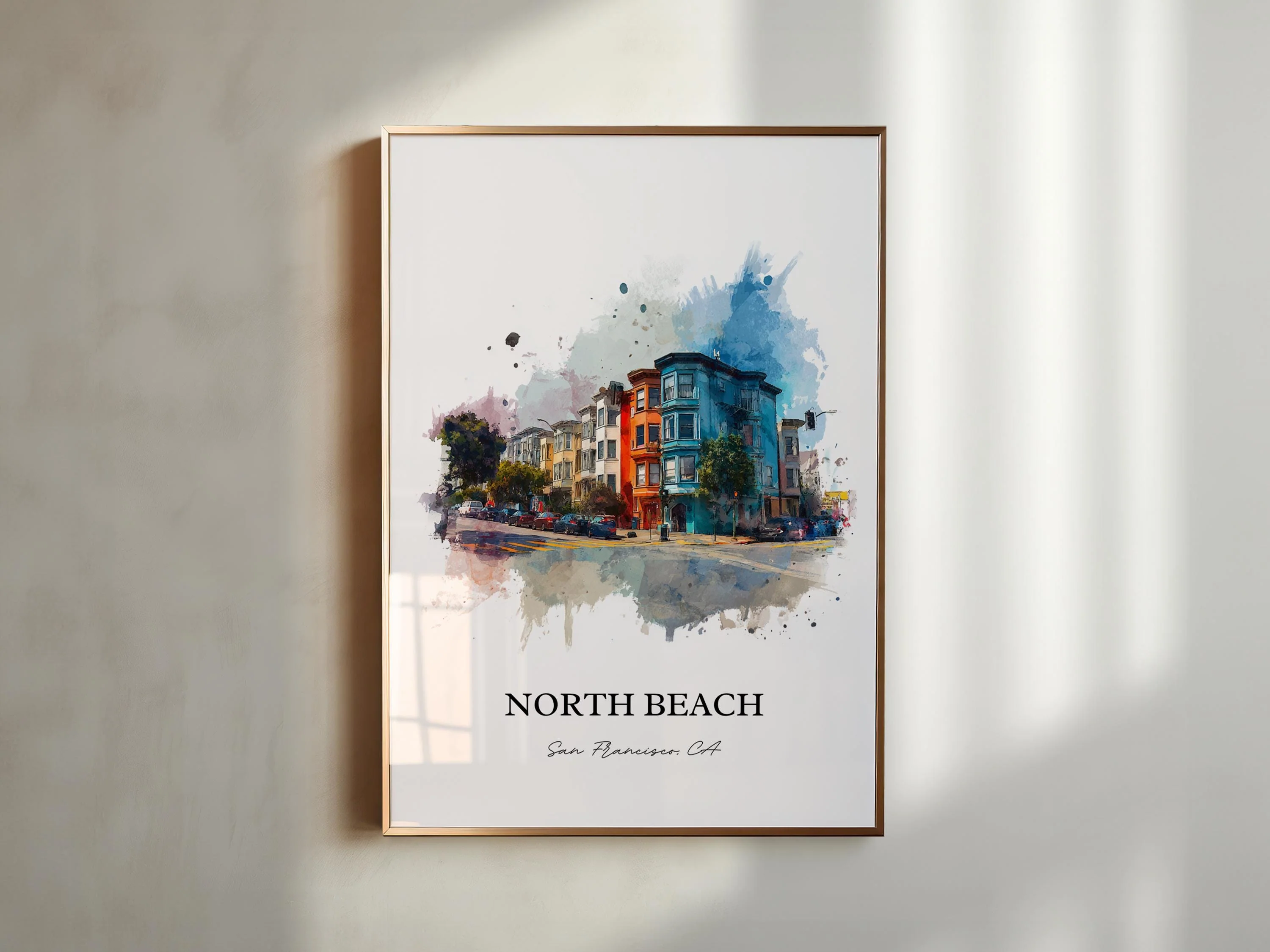 North Beach, California – Watercolor Art Print - Image 4