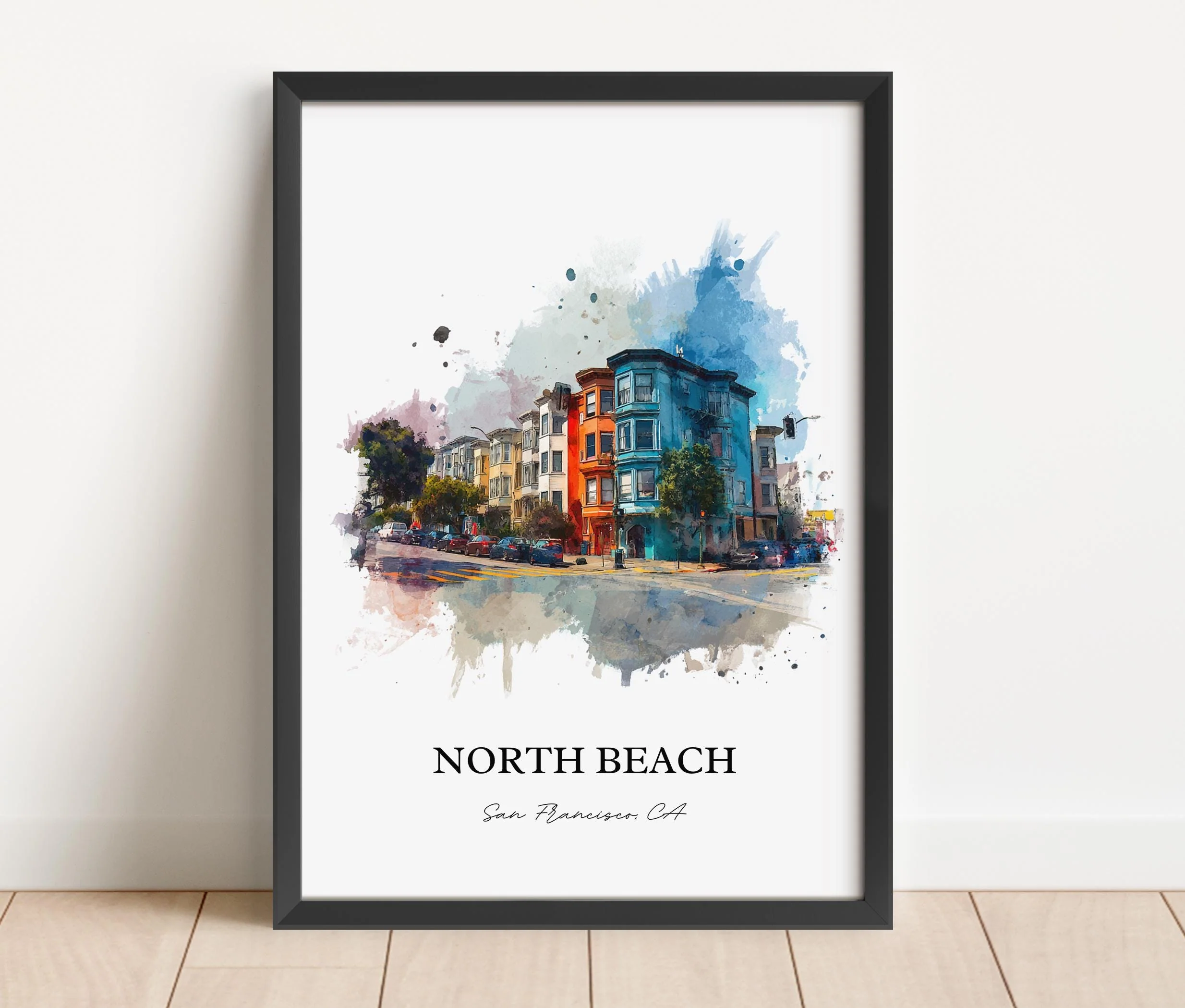 North Beach, California – Watercolor Art Print - Image 5