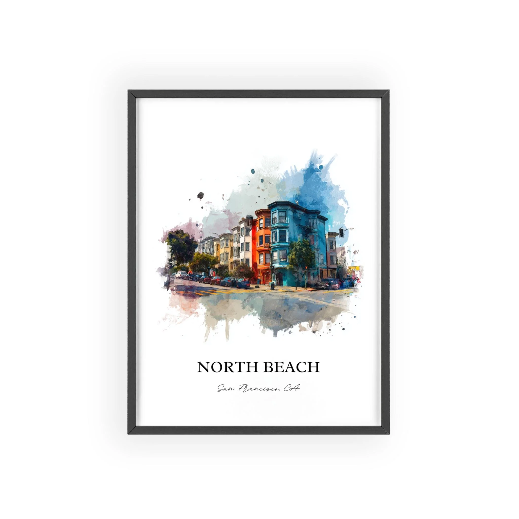 North Beach, California – Watercolor Art Print - Image 9