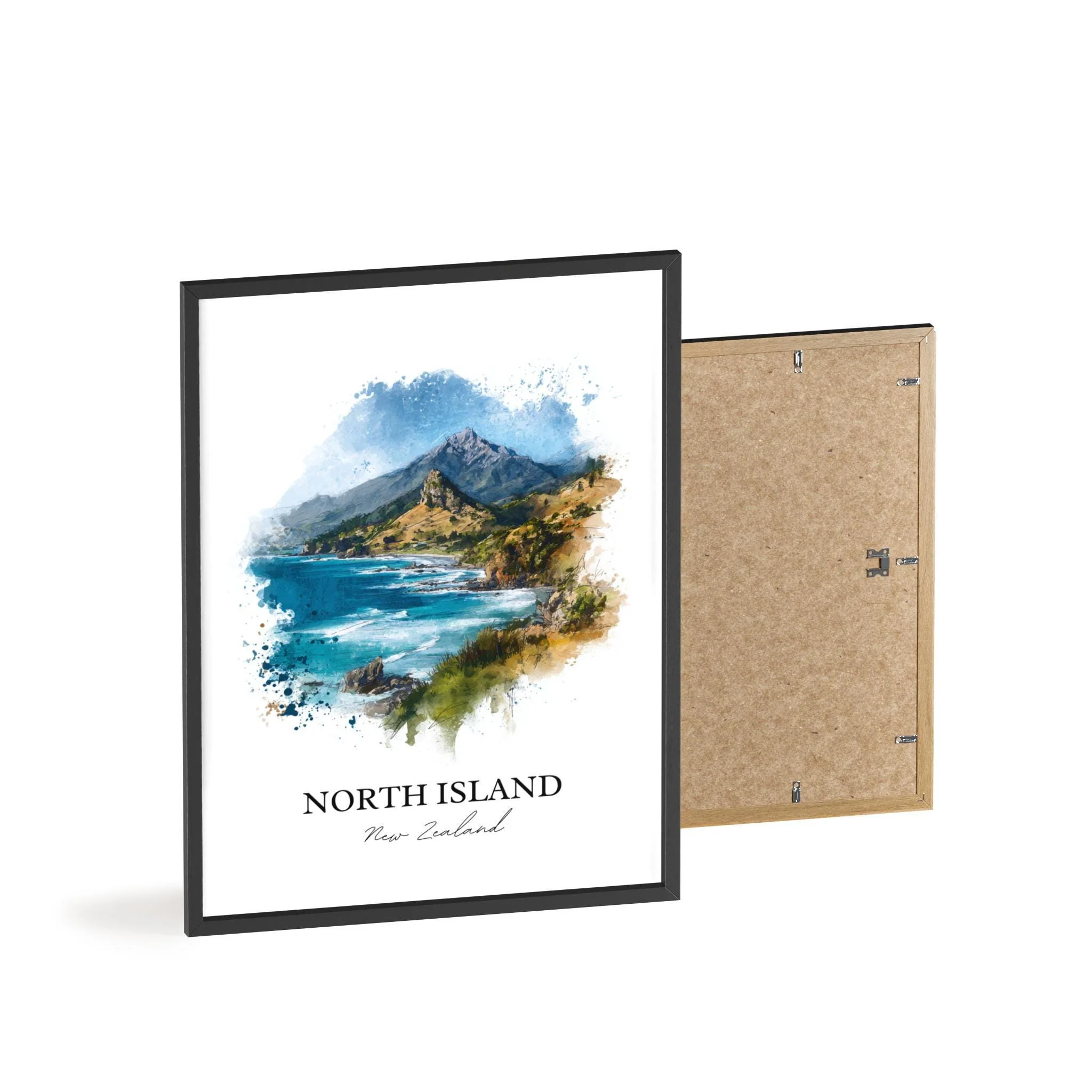 North Island, New Zealand – Watercolor Art Print - Image 8