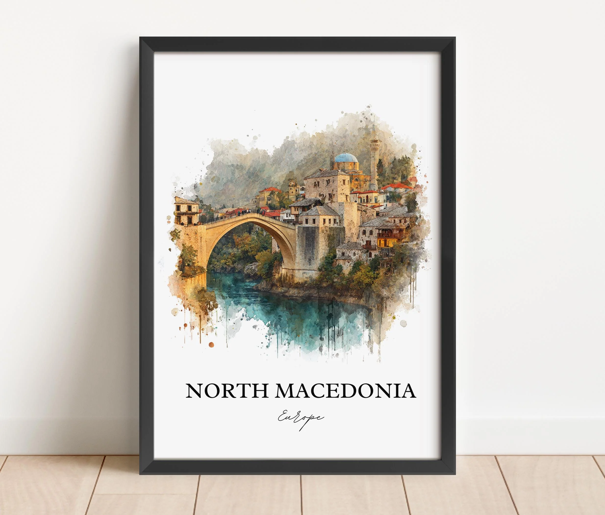 North Macedonia, Macedonia – Watercolor Art Print - Image 5