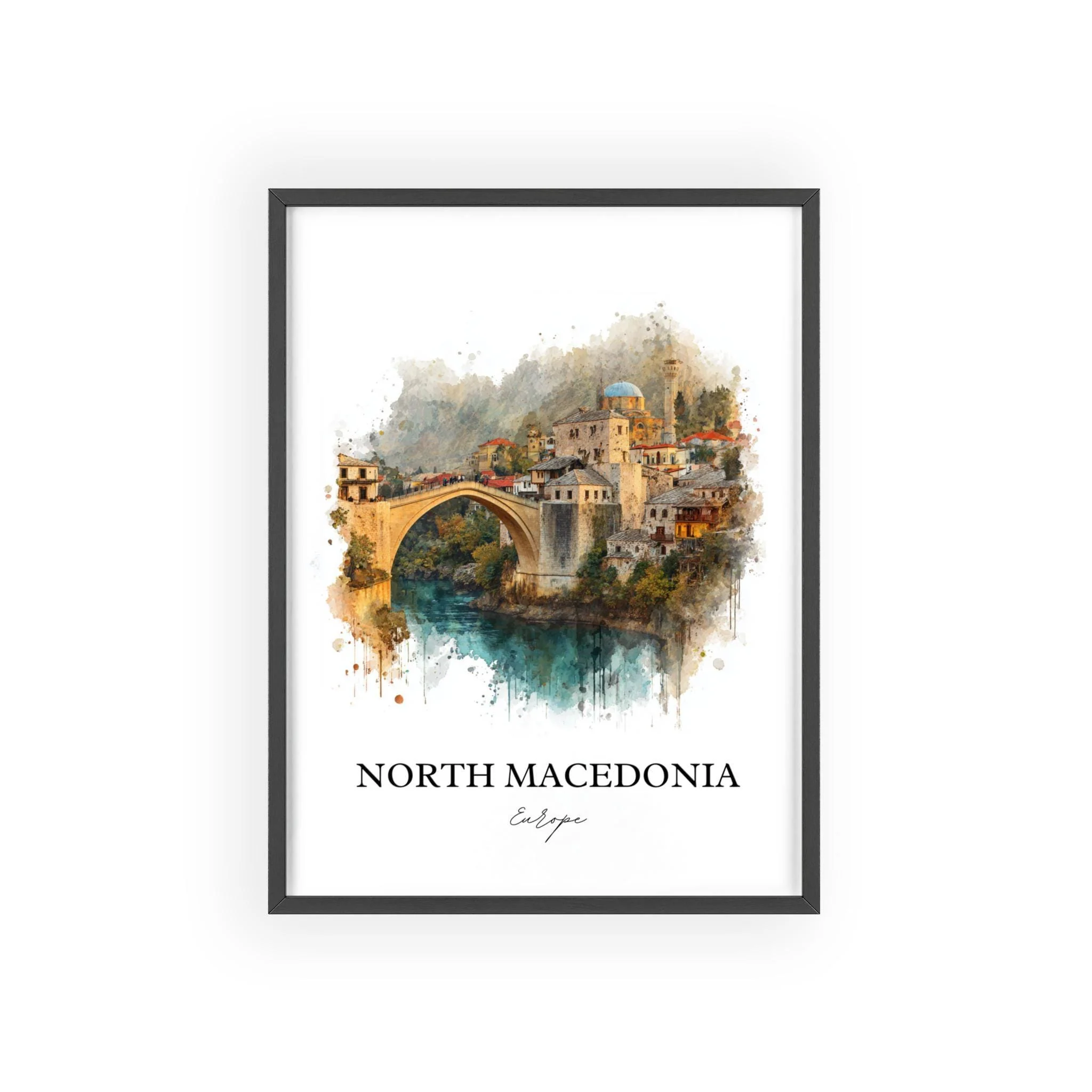North Macedonia, Macedonia – Watercolor Art Print - Image 7