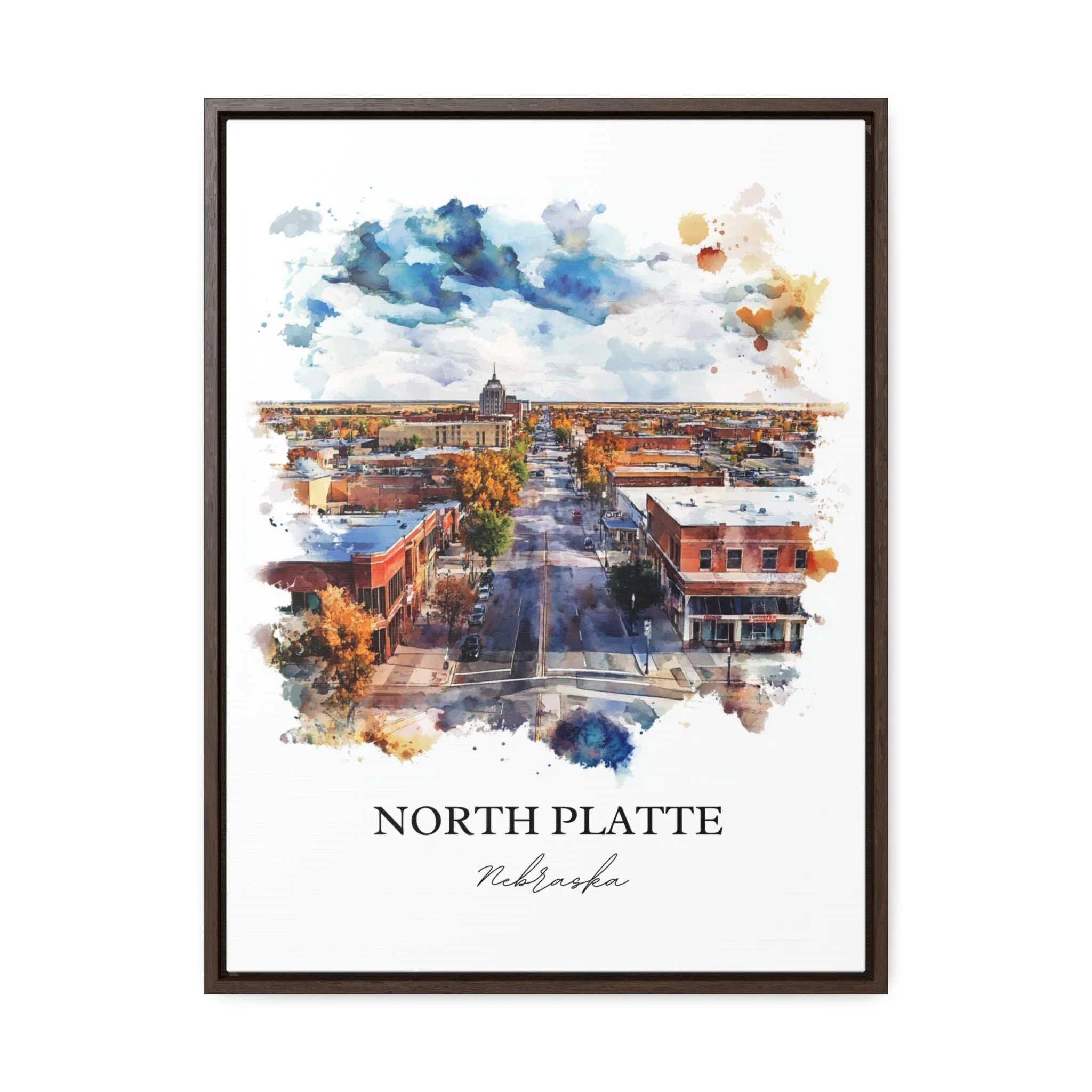 North Platte, Nebraska, USA – Watercolor Art Print - Image 7