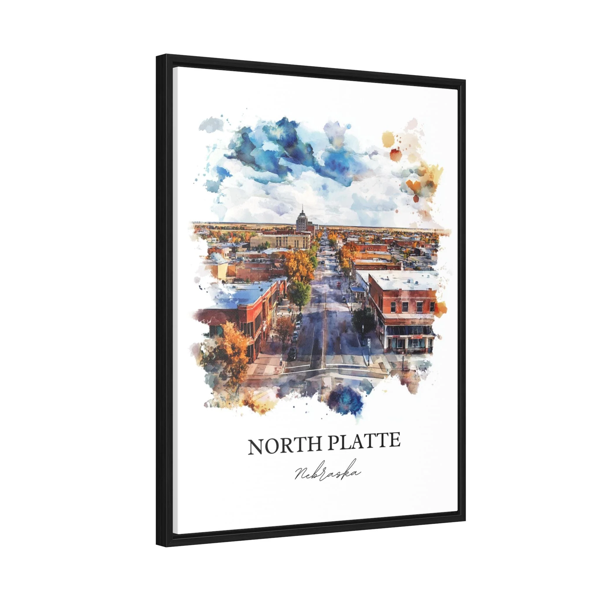 North Platte, Nebraska, USA – Watercolor Art Print - Image 8