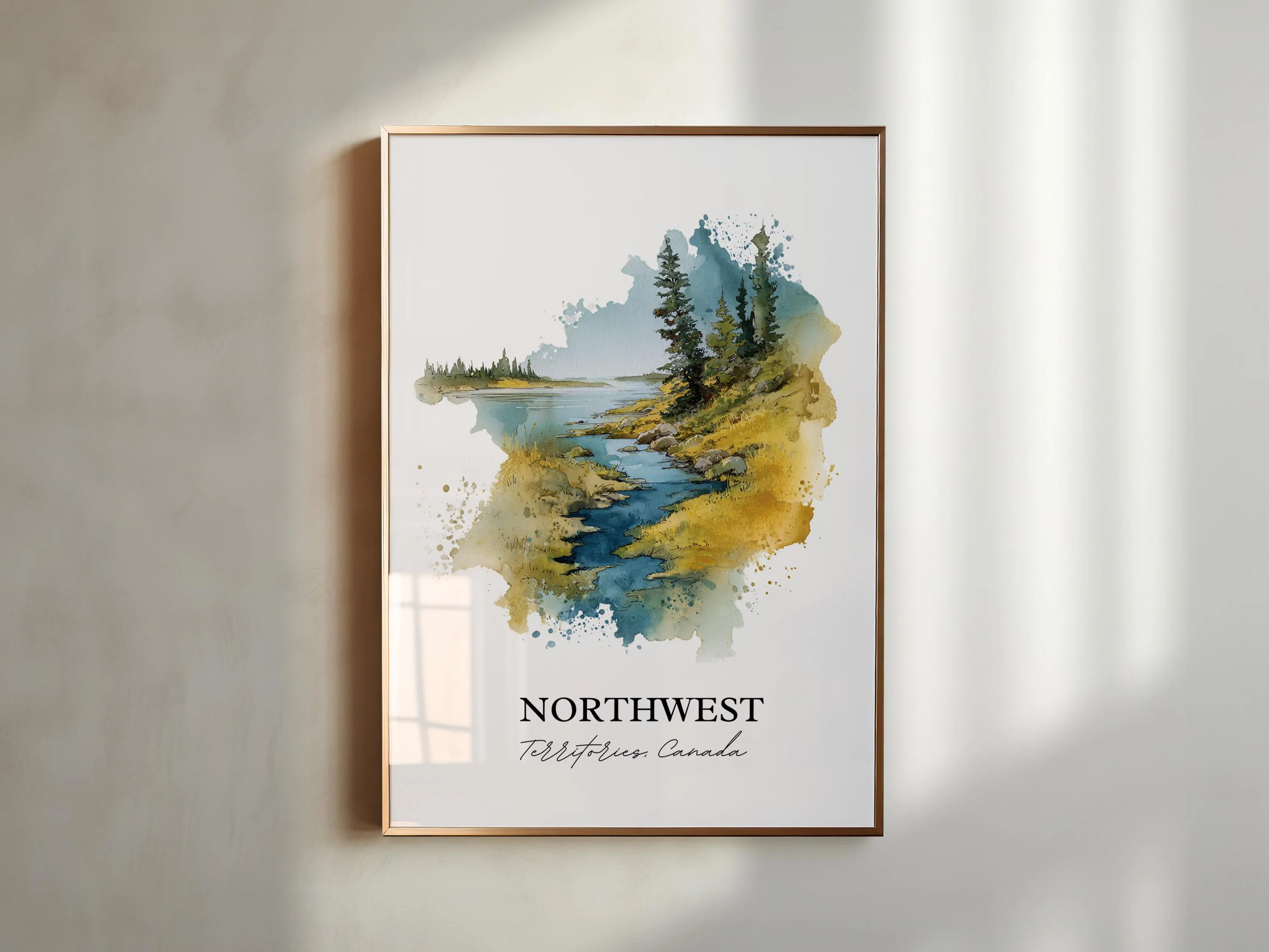 Yellowknife, Canada – Watercolor Art Print - Image 3