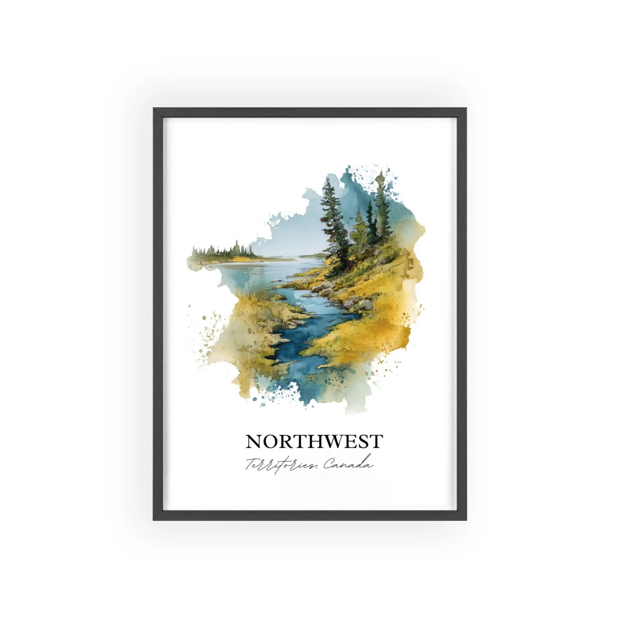 Yellowknife, Canada – Watercolor Art Print - Image 7