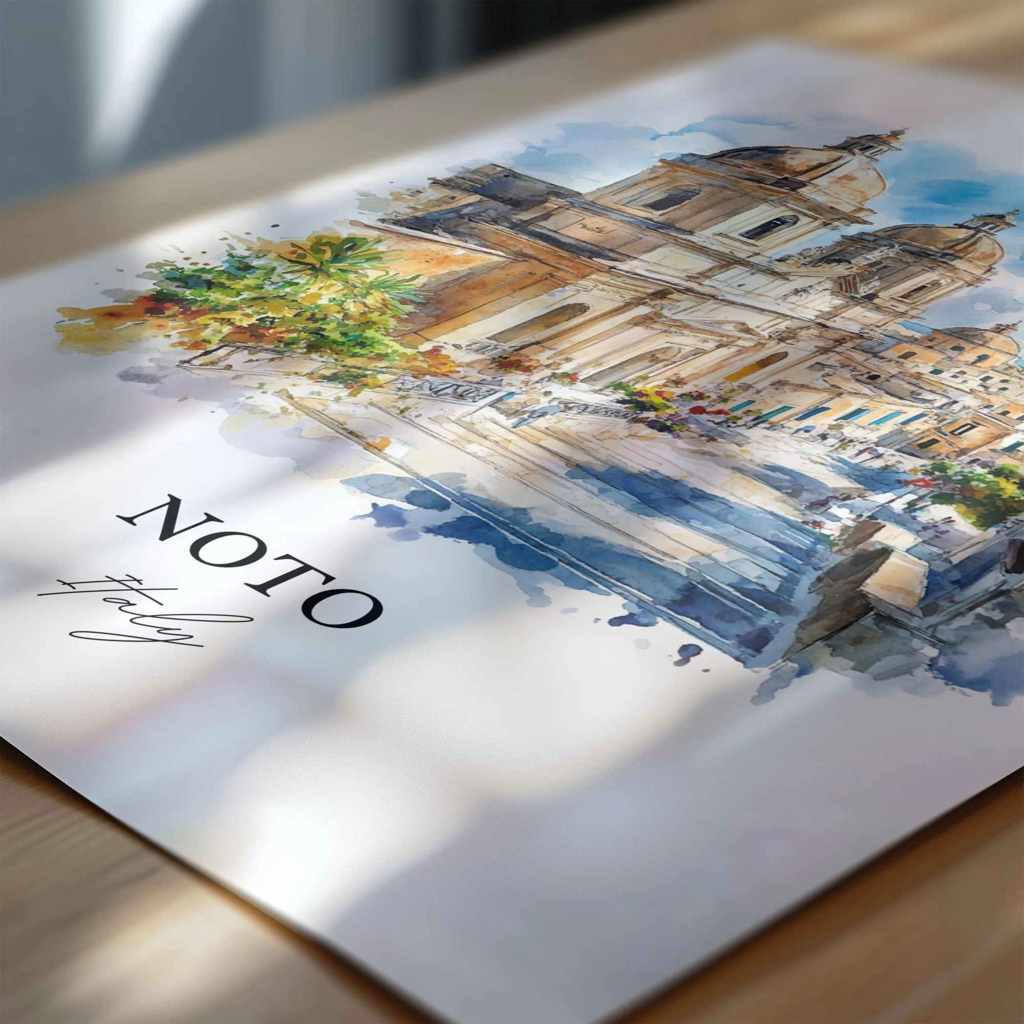 Noto, Italy – Watercolor Art Print - Image 2