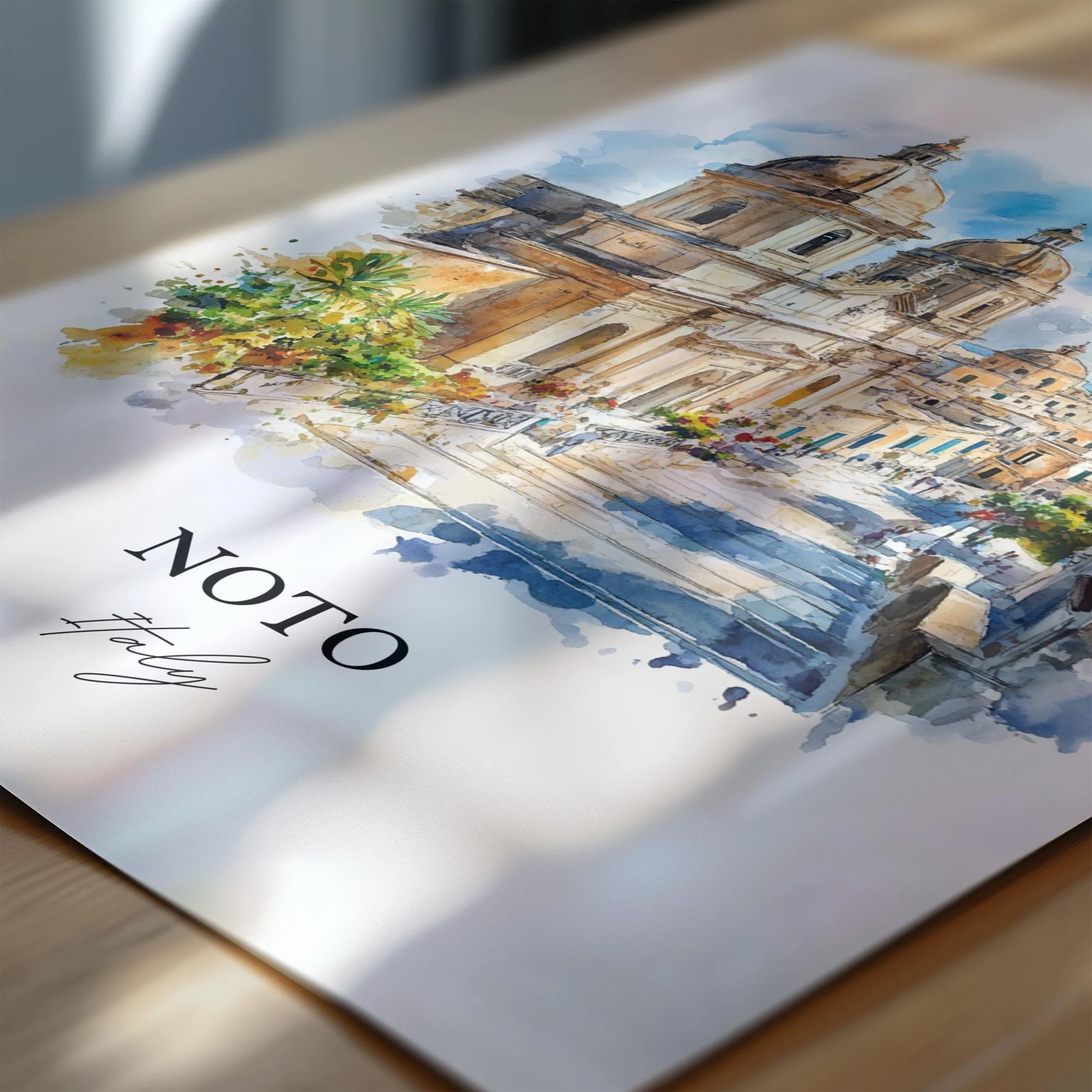 Noto, Italy – Watercolor Art Print - Image 2