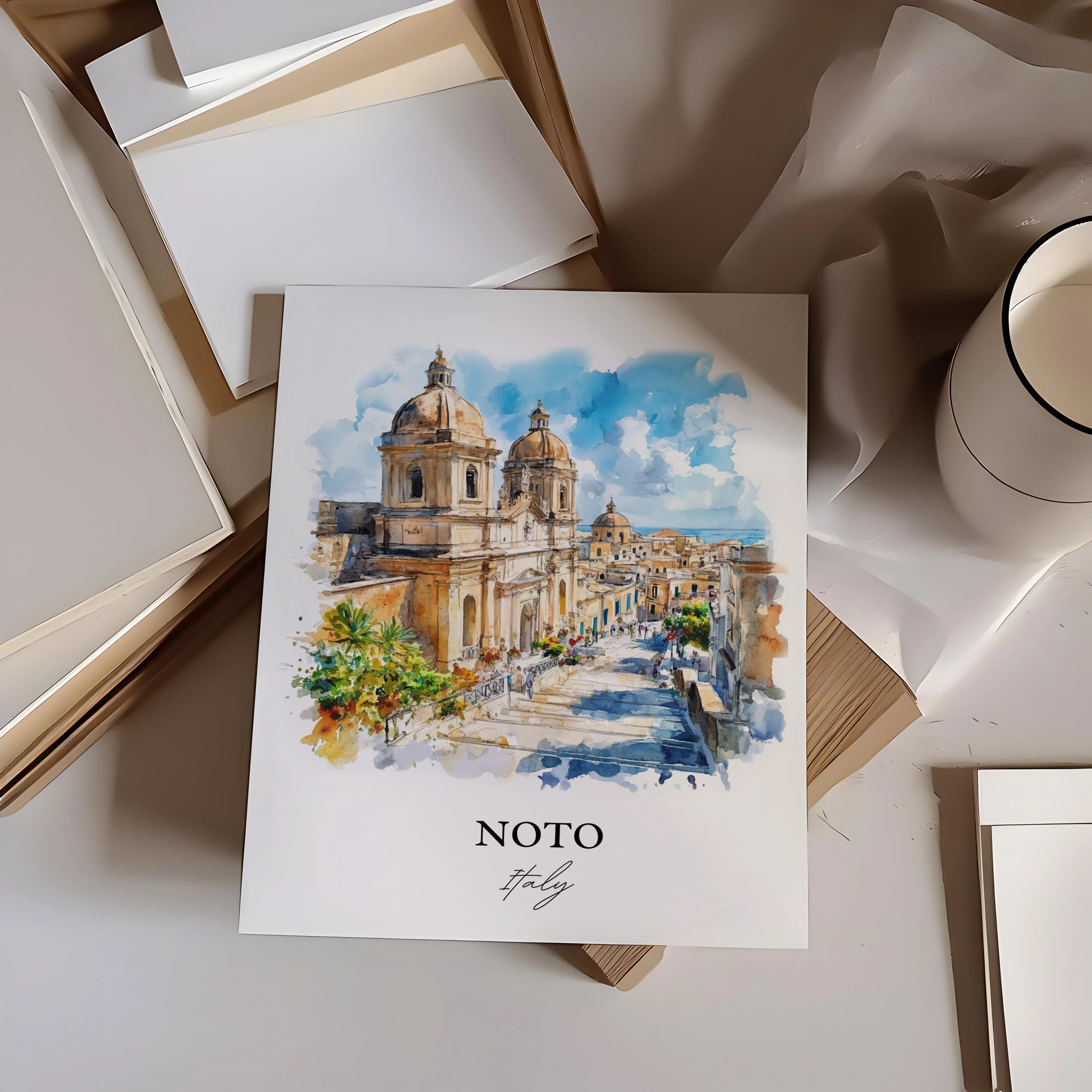 Noto, Italy – Watercolor Art Print - Image 5