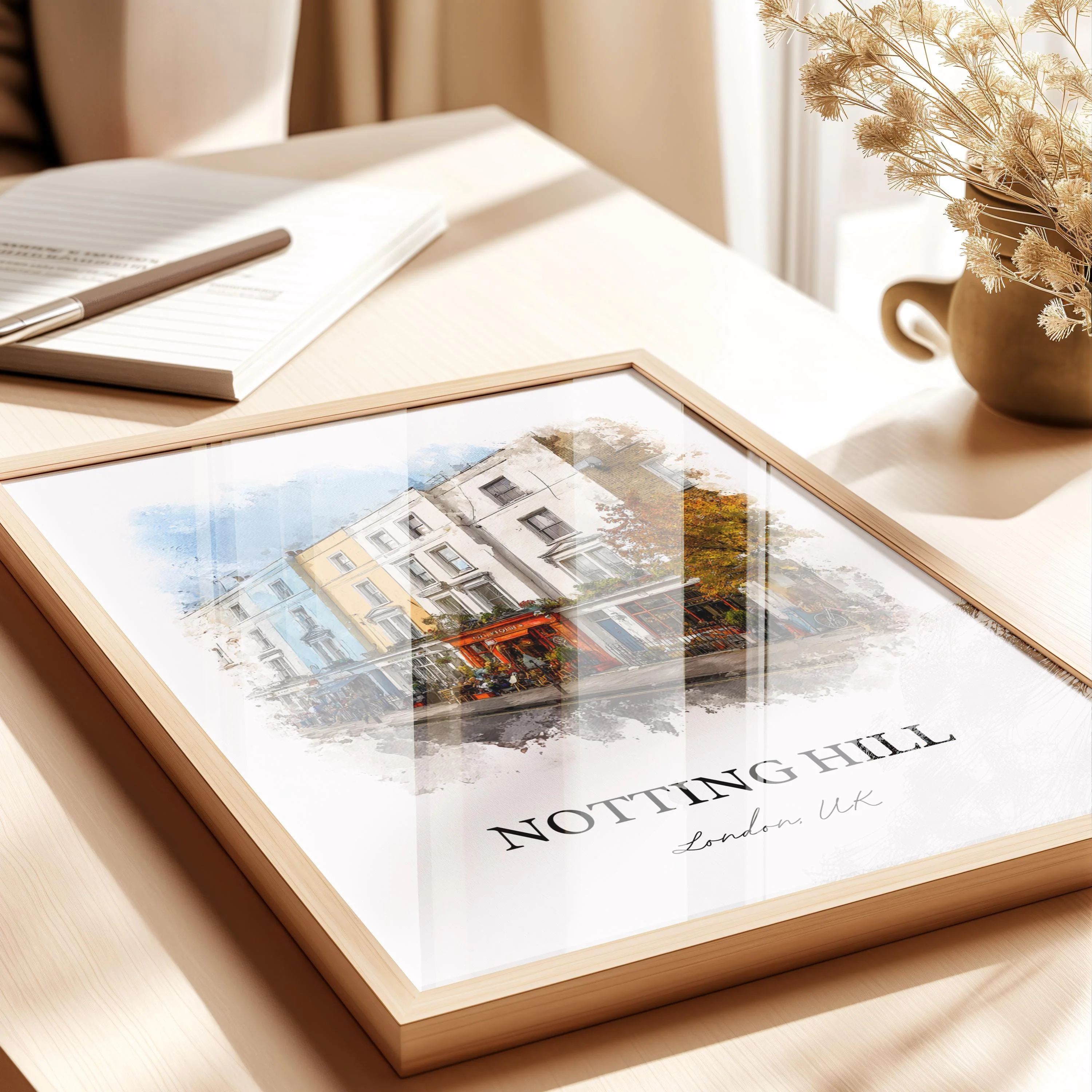 Notting Hill, London – Watercolor Art Print - Image 3