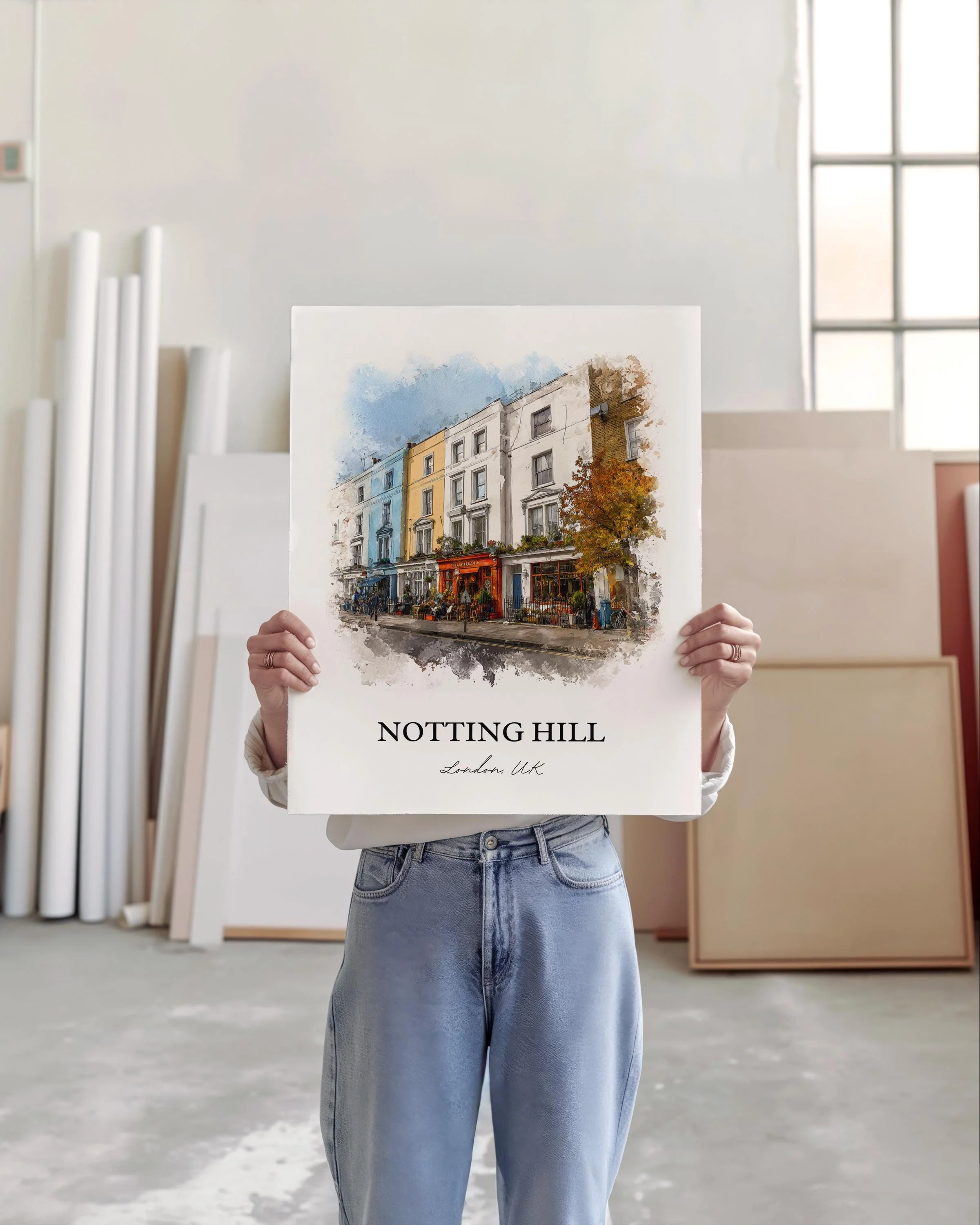 Notting Hill, London – Watercolor Art Print - Image 6