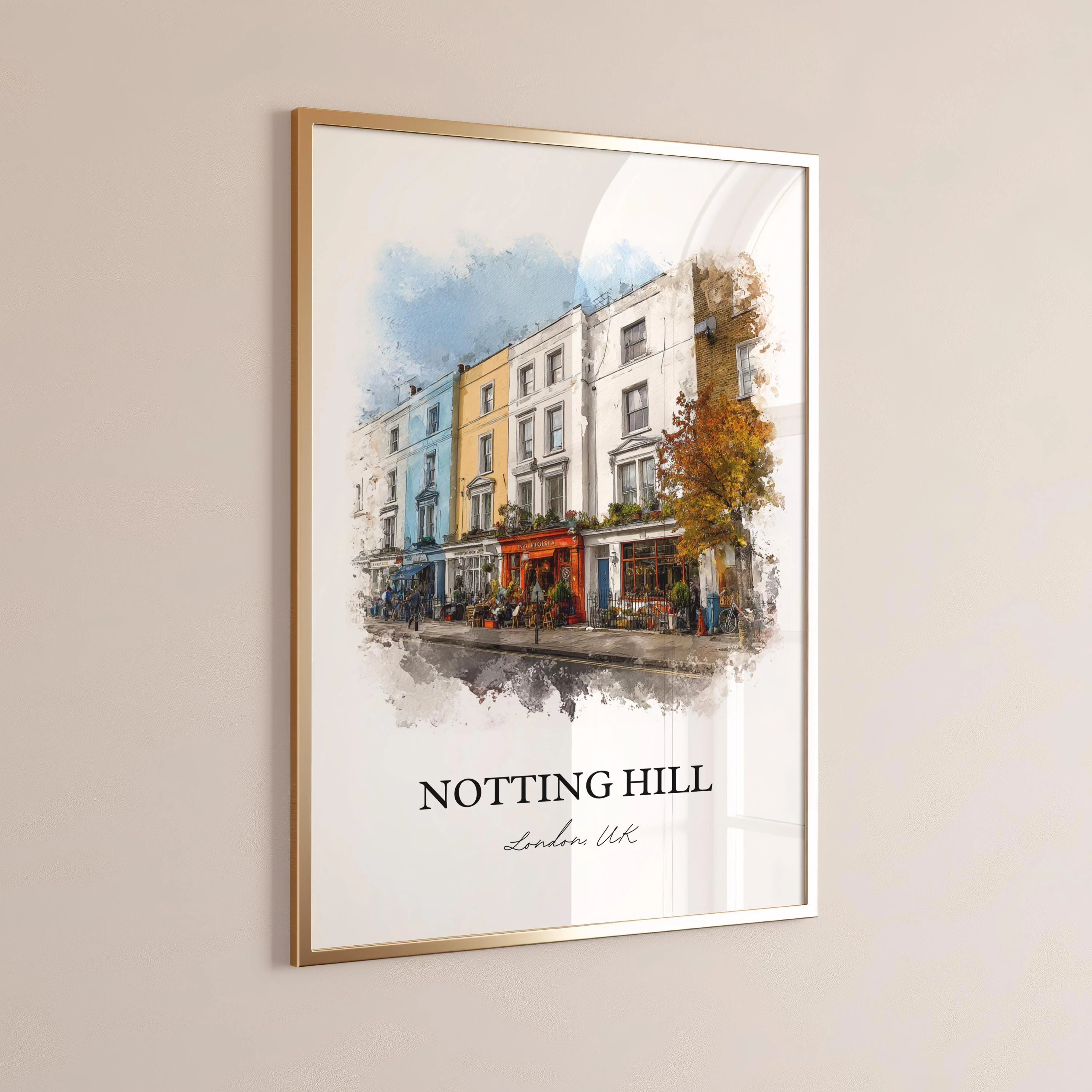 Notting Hill, London – Watercolor Art Print - Image 8