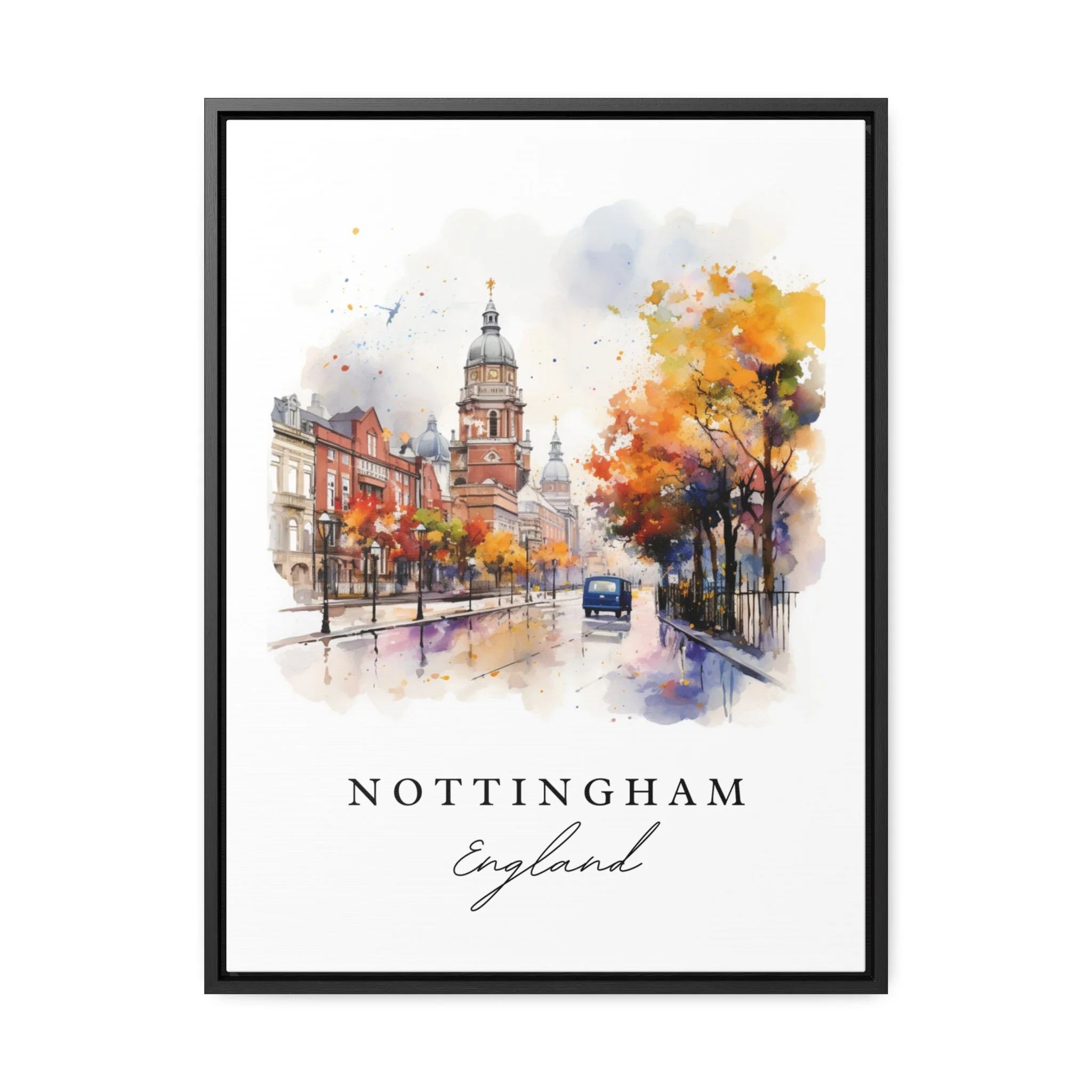 Nottingham, England – Watercolor Art Print - Image 2