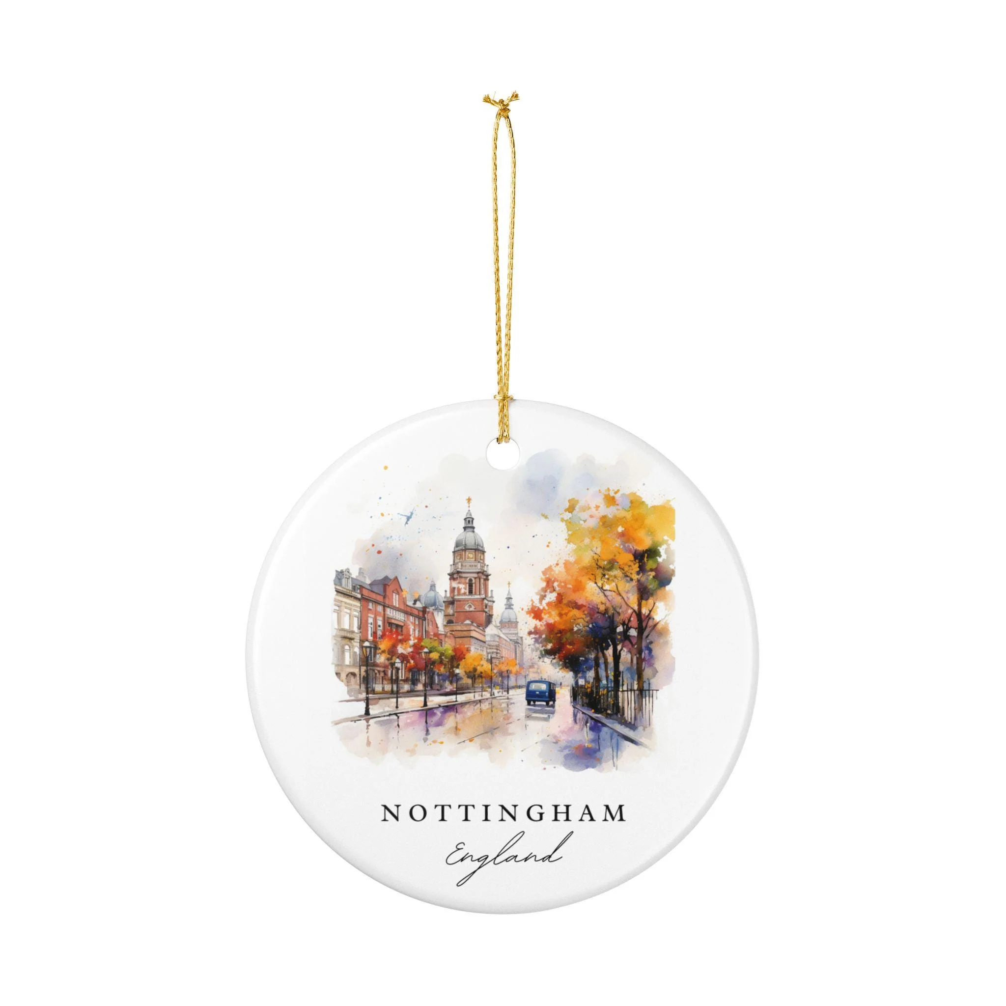 Nottingham Ornament: Unique Nottingham Souvenir, England Xmas Decor, and Authentic Nottingham England Gift - Image 2