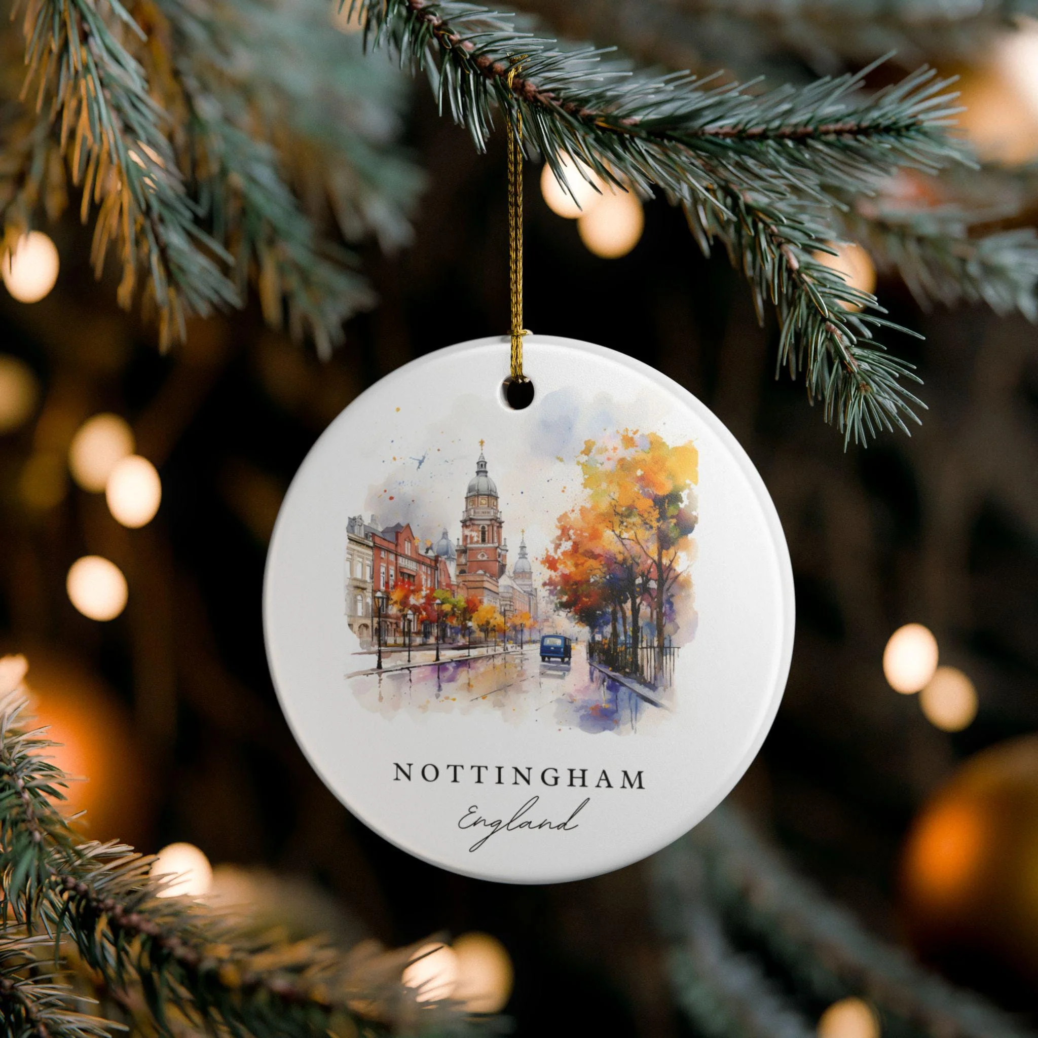Nottingham Ornament: Unique Nottingham Souvenir, England Xmas Decor, and Authentic Nottingham England Gift - Image 4