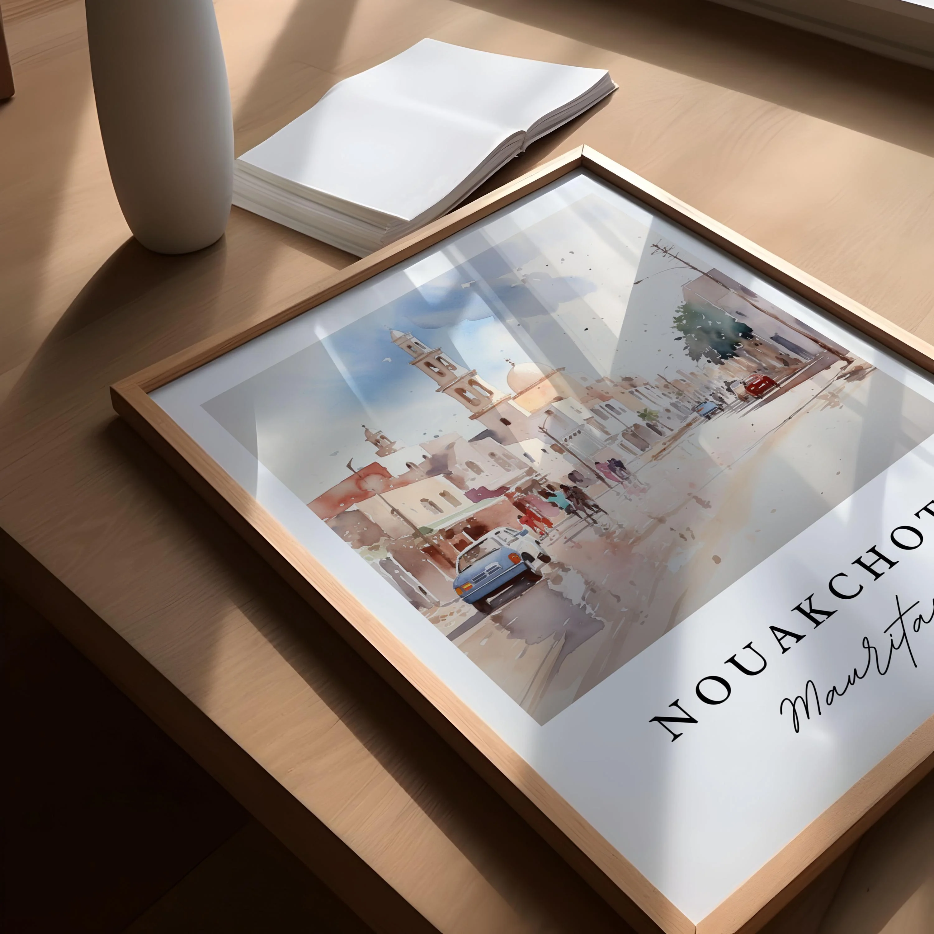 Nouakchott, Mauritania – Watercolor Art Print - Image 3