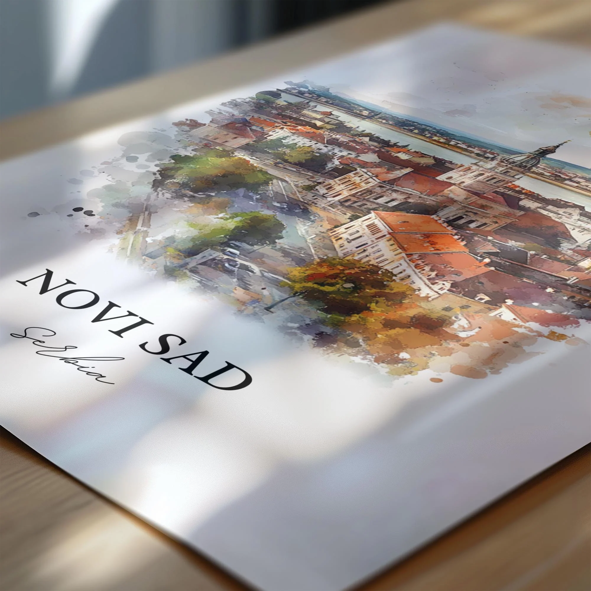 Novi Sad, Serbia – Watercolor Art Print - Image 2