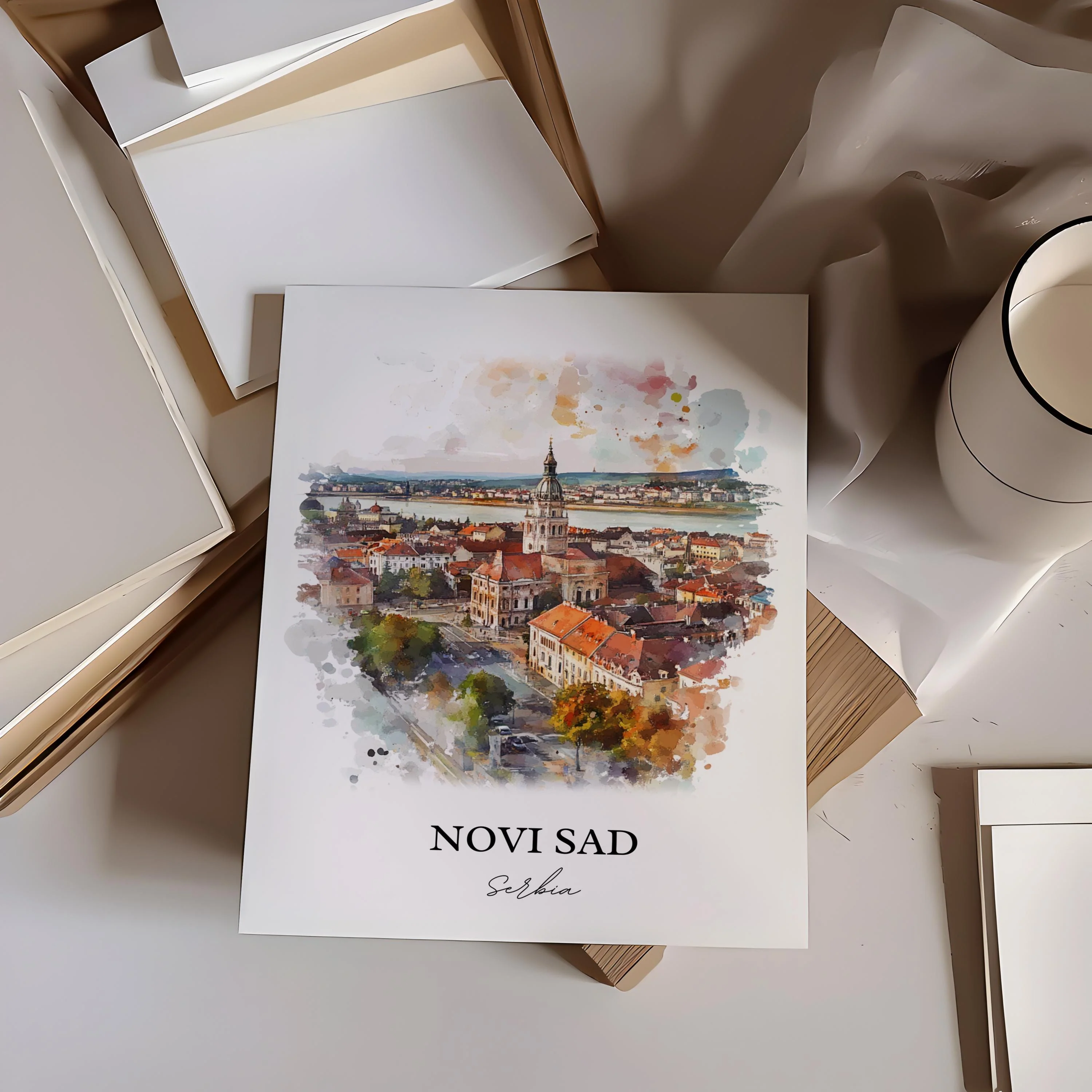 Novi Sad, Serbia – Watercolor Art Print - Image 5