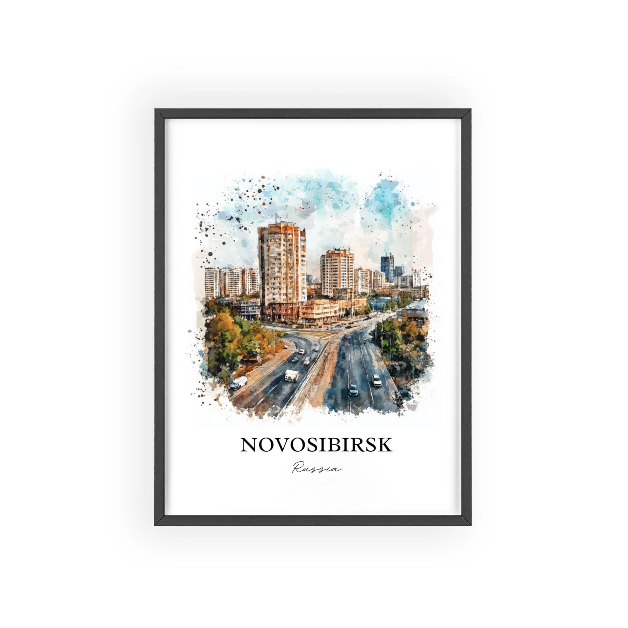 Novosibirsk, Russia – Watercolor Art Print - Image 7