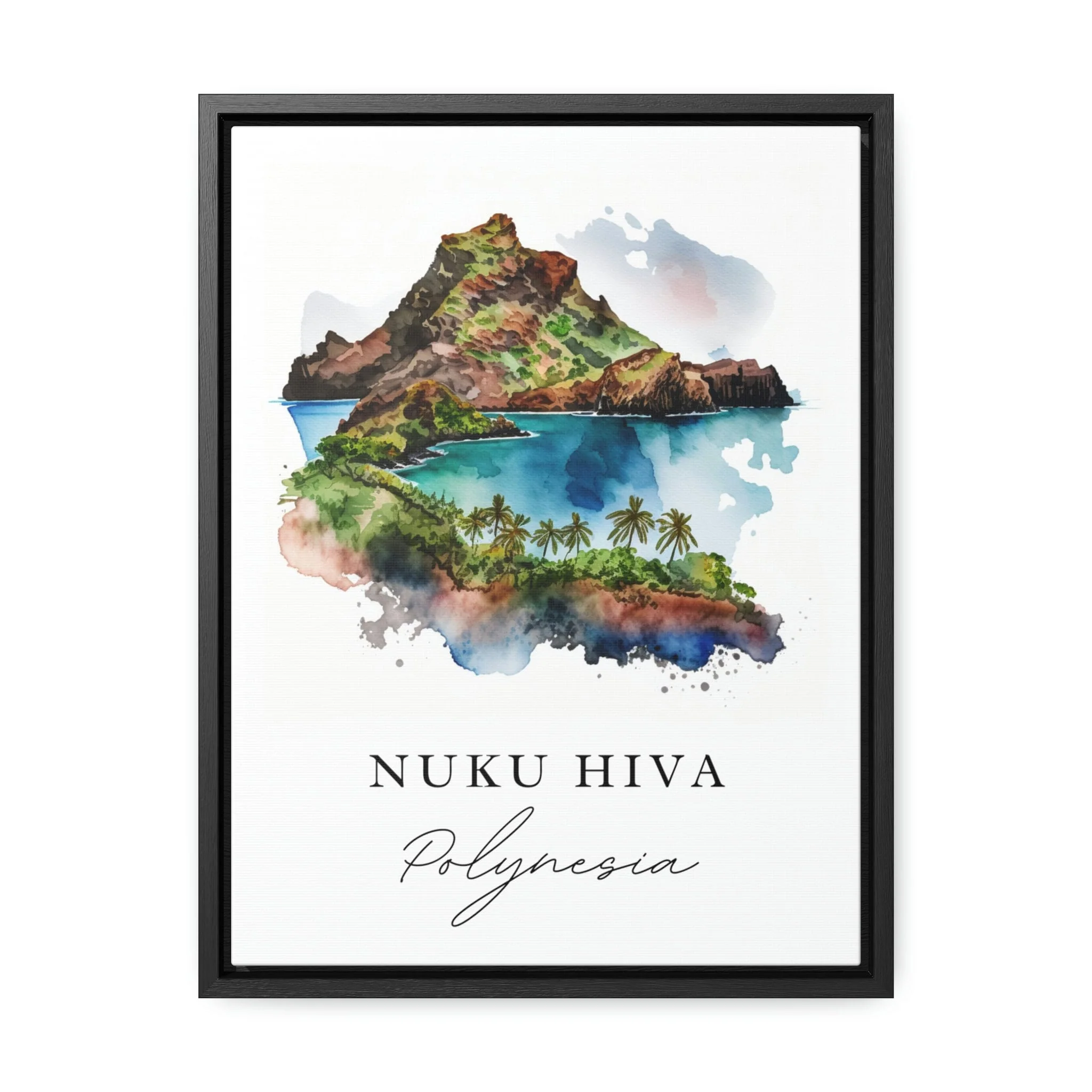 Nuku Hiva, French Polynesia – Watercolor Art Print - Image 2