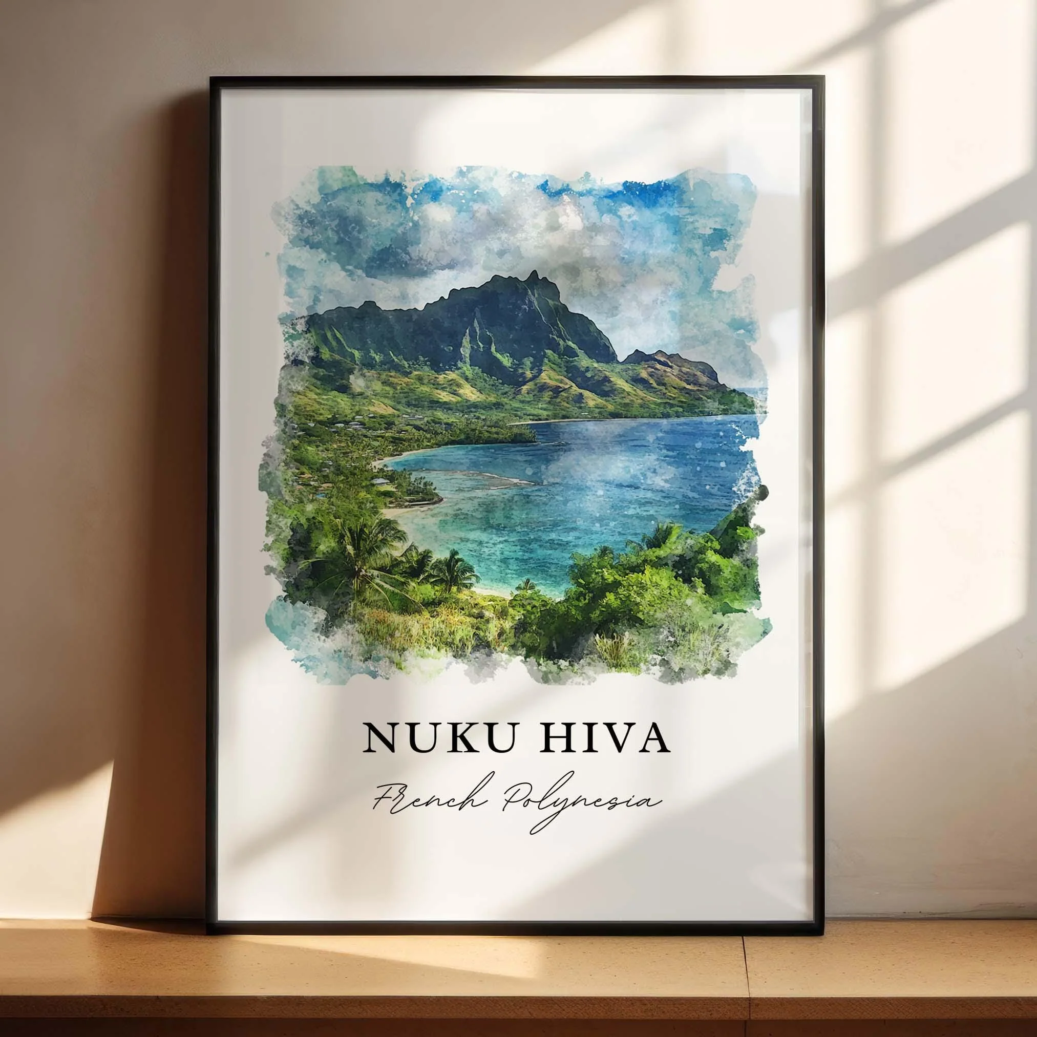 Nuku Hiva, French Polynesia – Watercolor Art Print - Image 2