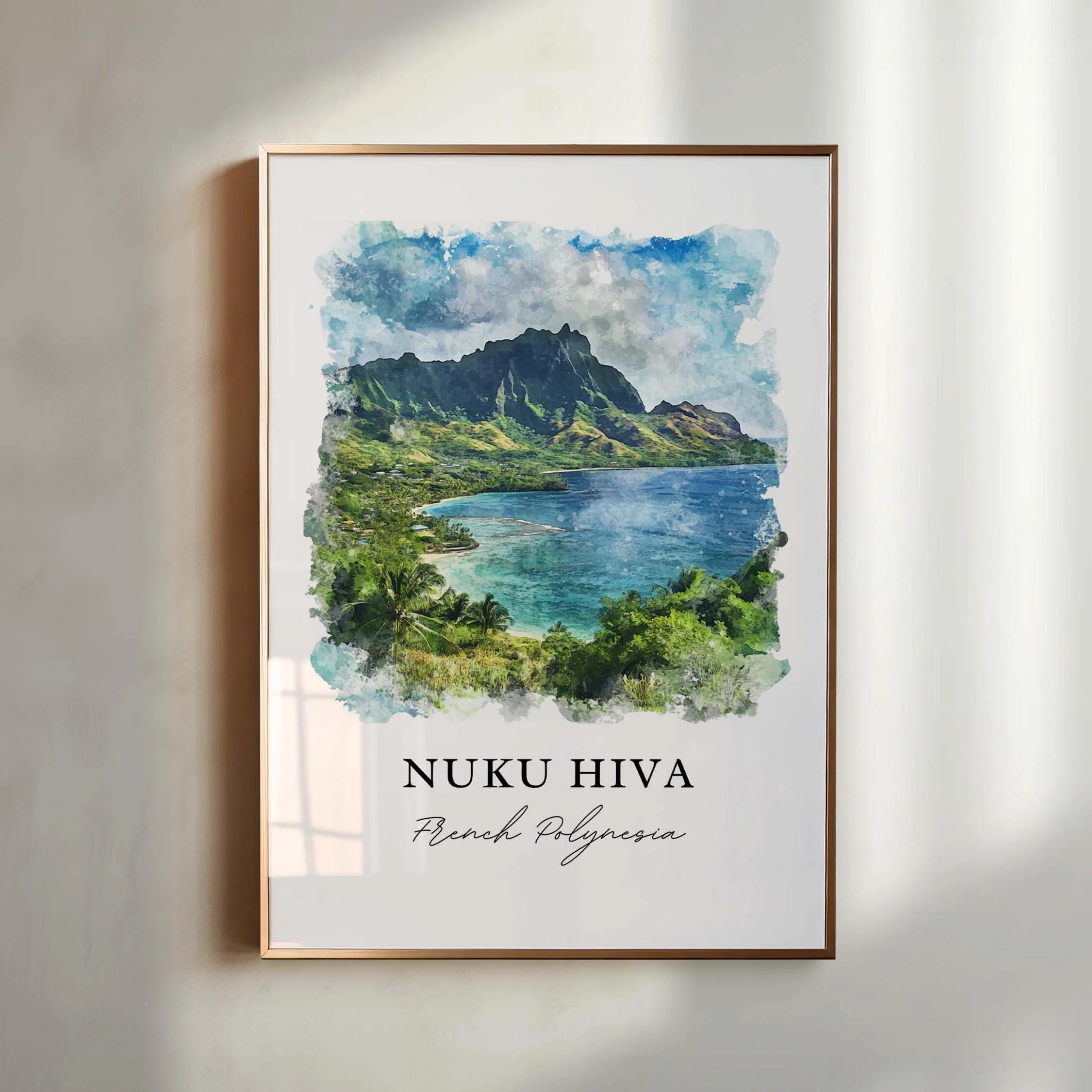 Nuku Hiva, French Polynesia – Watercolor Art Print