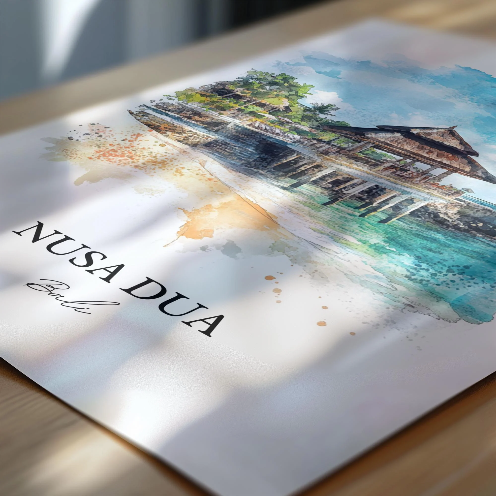 Nusa Dua, Bali – Watercolor Art Print - Image 2