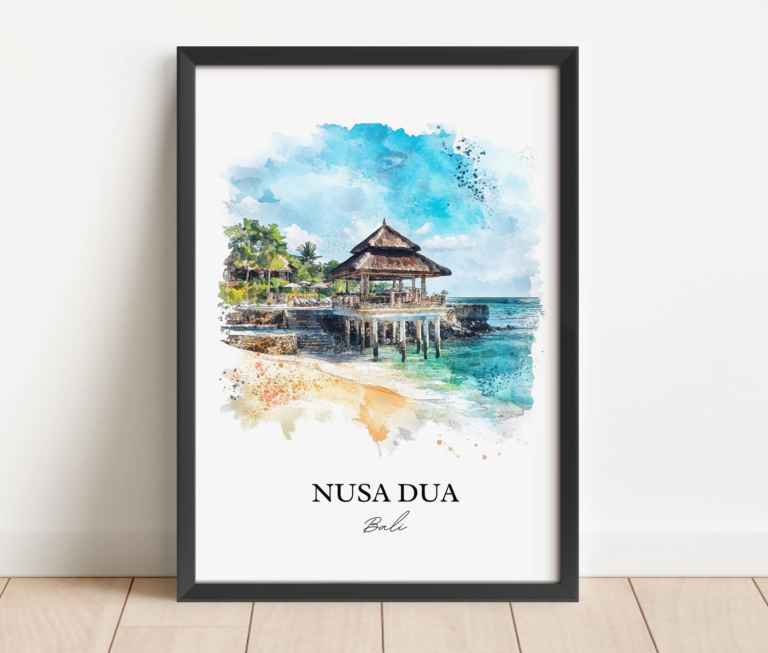 Nusa Dua, Bali – Watercolor Art Print - Image 4