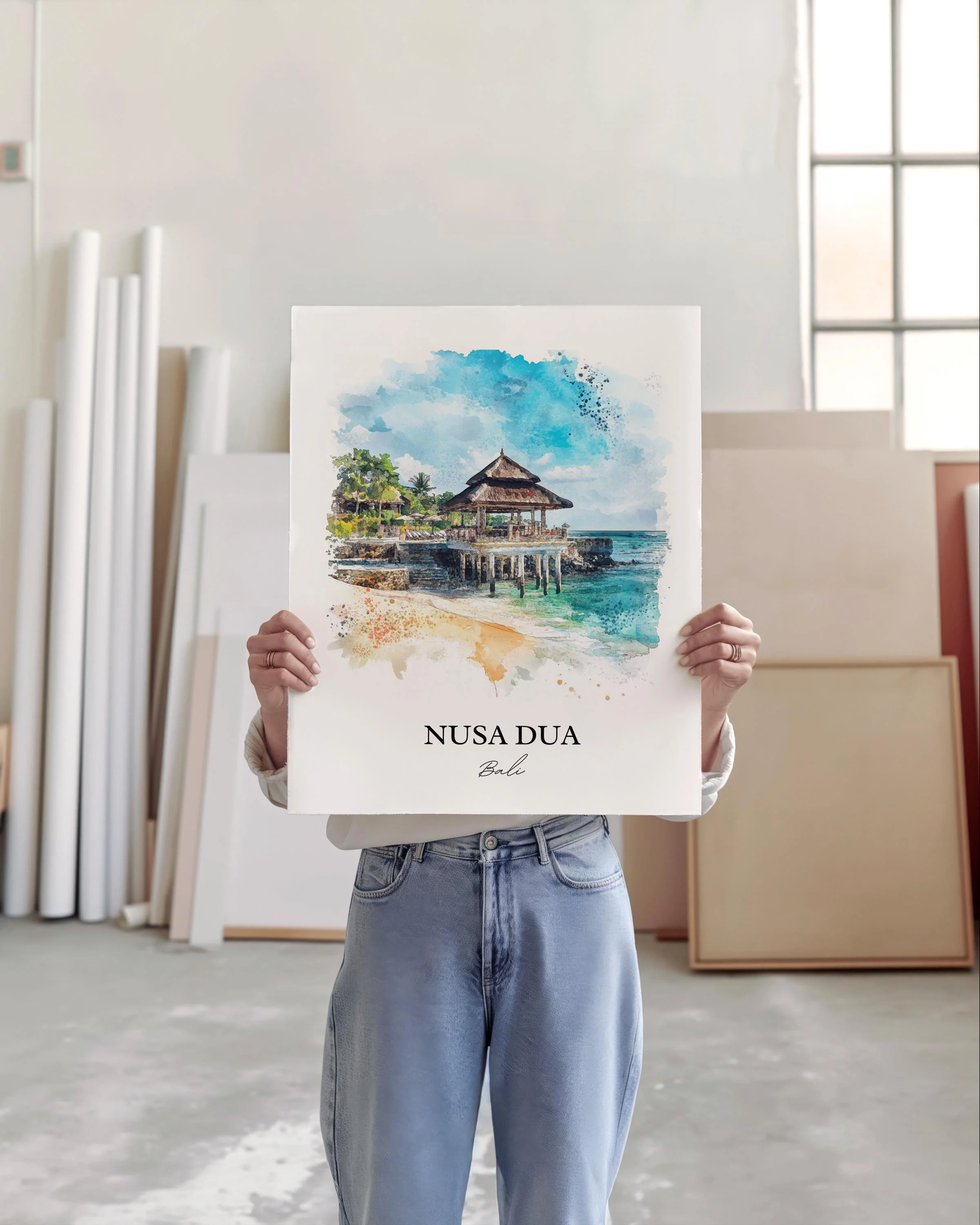 Nusa Dua, Bali – Watercolor Art Print - Image 5