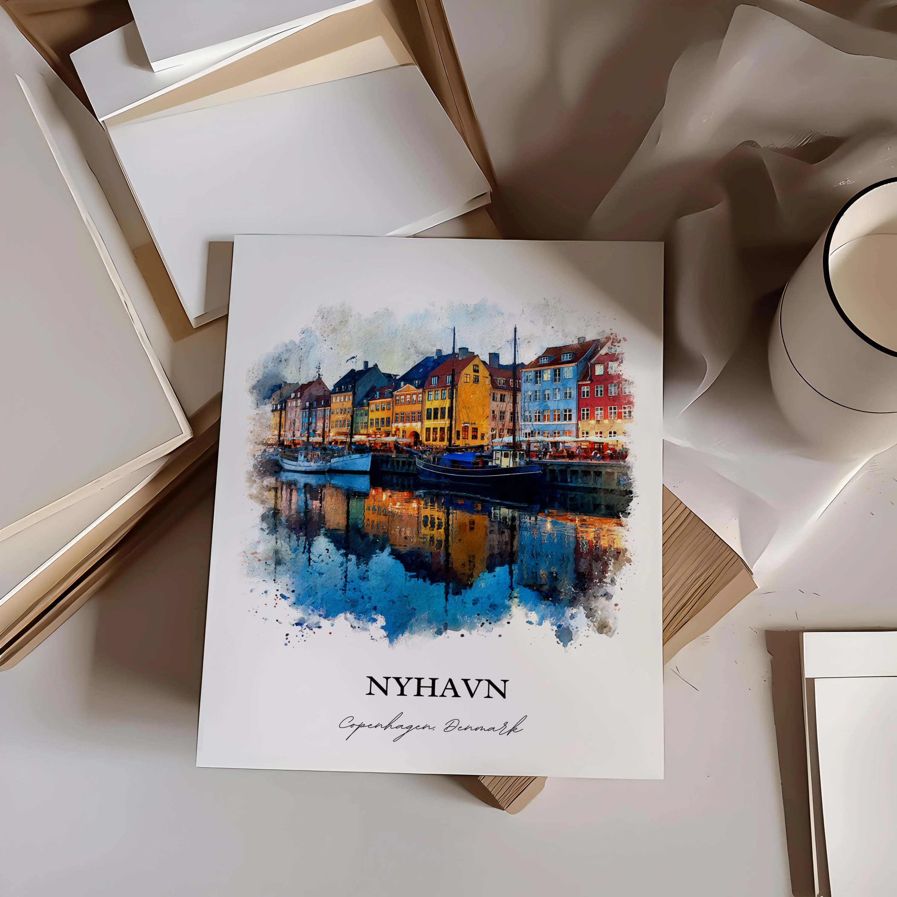 Nyhavn, Denmark – Watercolor Art Print - Image 13